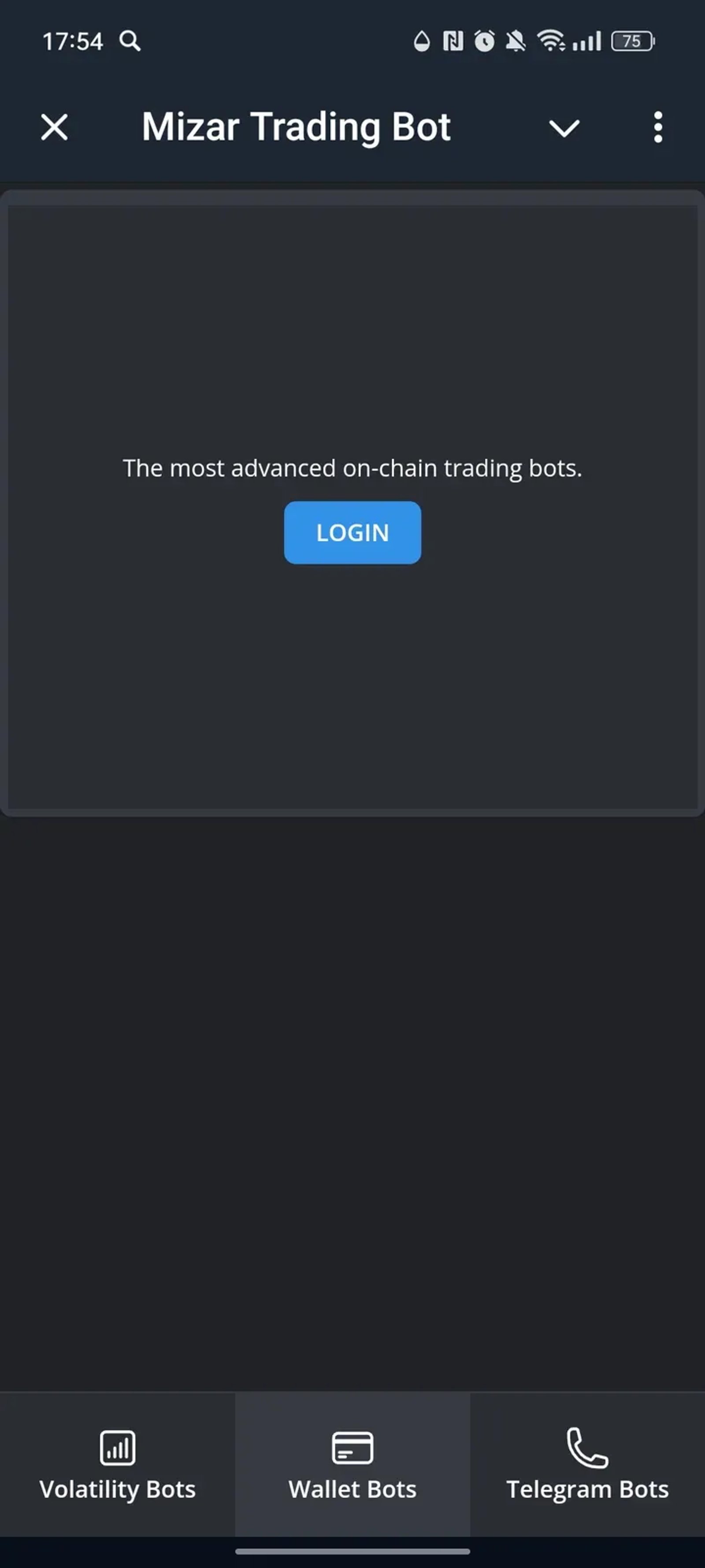 Mizar Trading Bot в Телеграм — скриншот 3