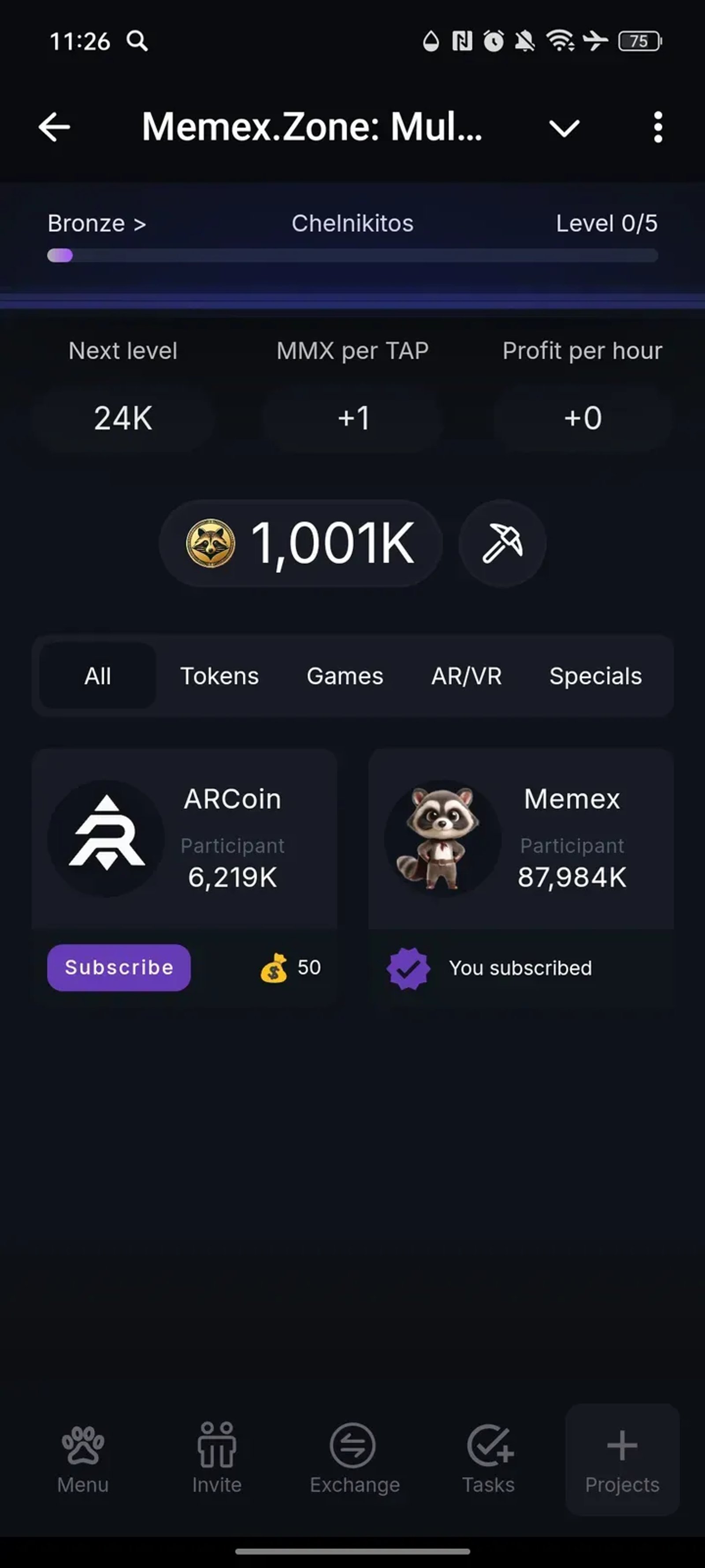 Memex.Zone: Multiproject APP - Play & Earn BOT в Телеграм — скриншот 5