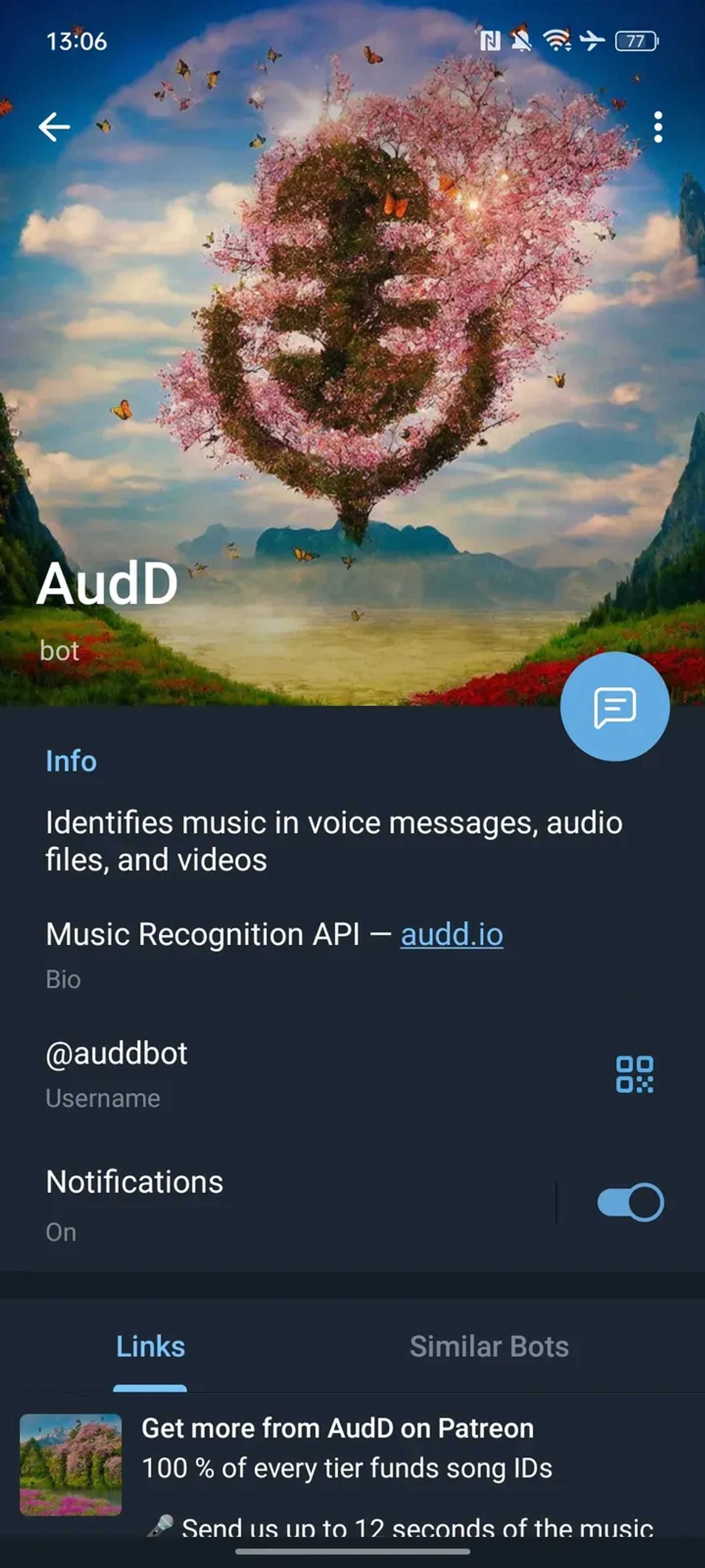 AudD в Telegram — скриншот 4