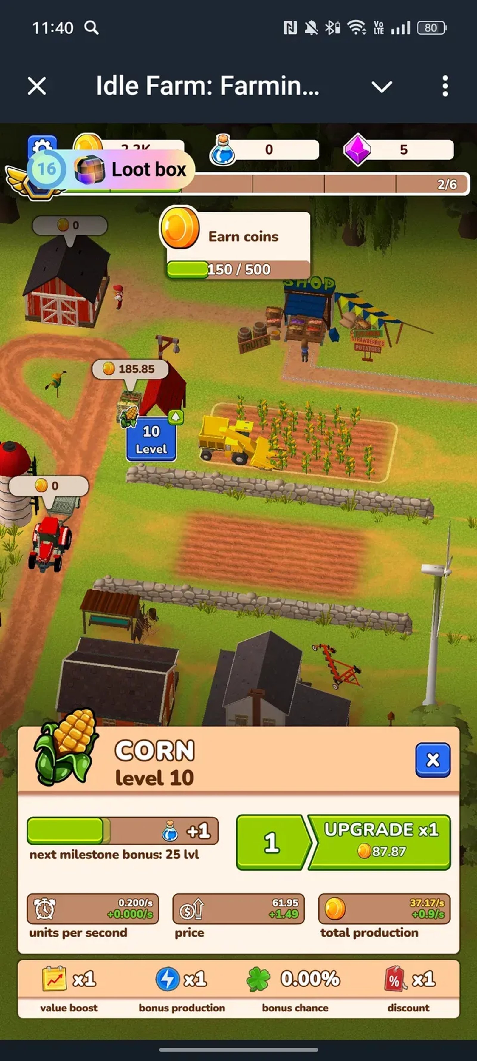 Idle Farm: Farming Simulator в Telegram — скриншот 3