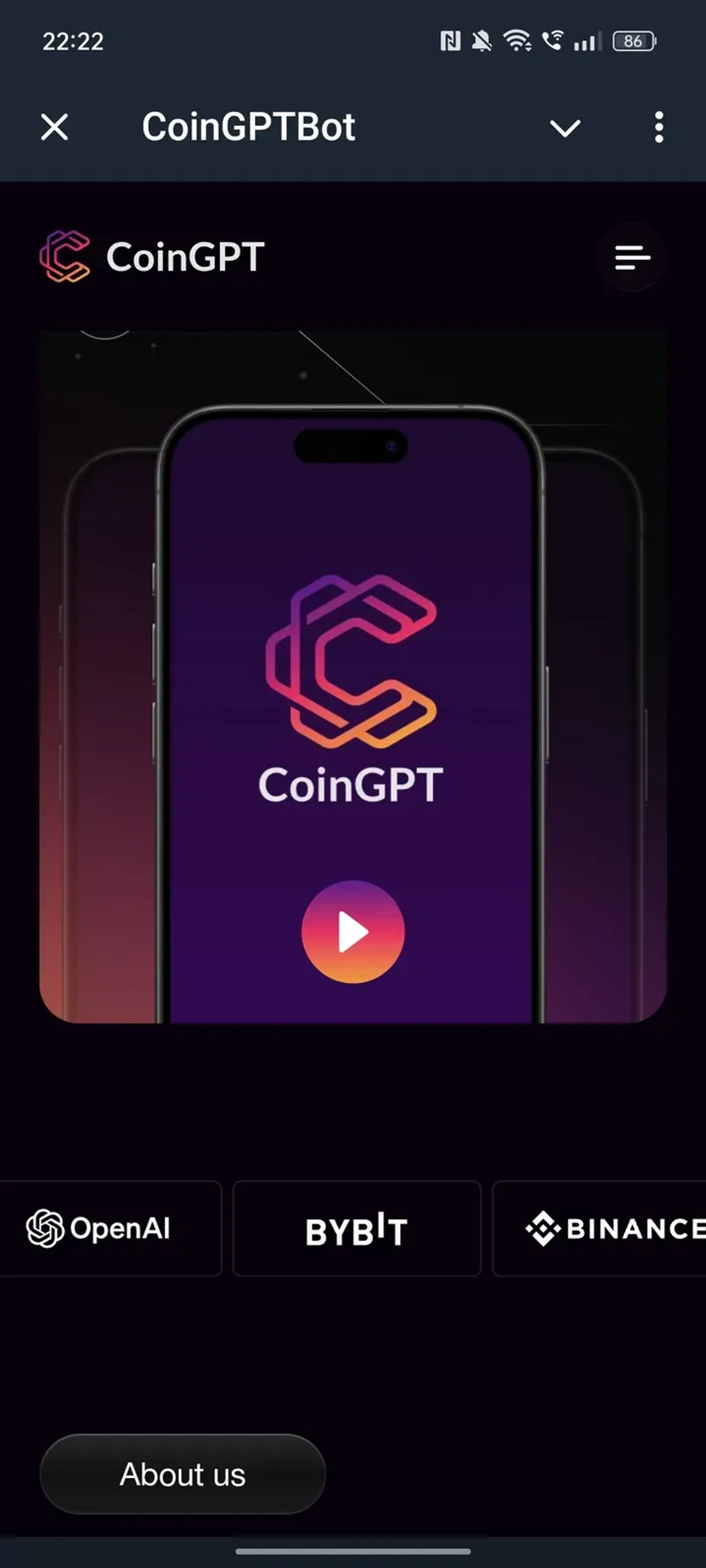 CoinGPTBot Telegram Screenshot 2