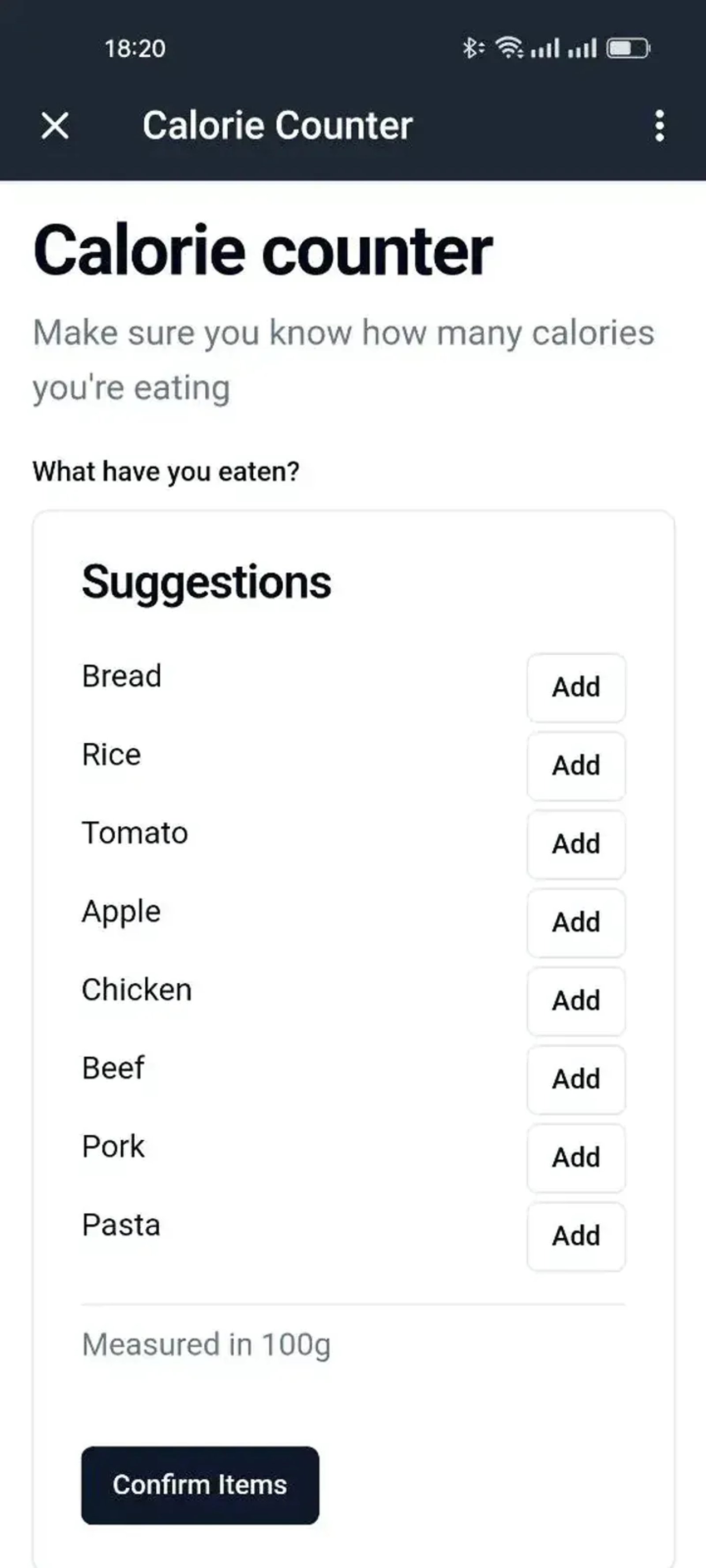 Calorie Counter в Телеграм — скриншот 3