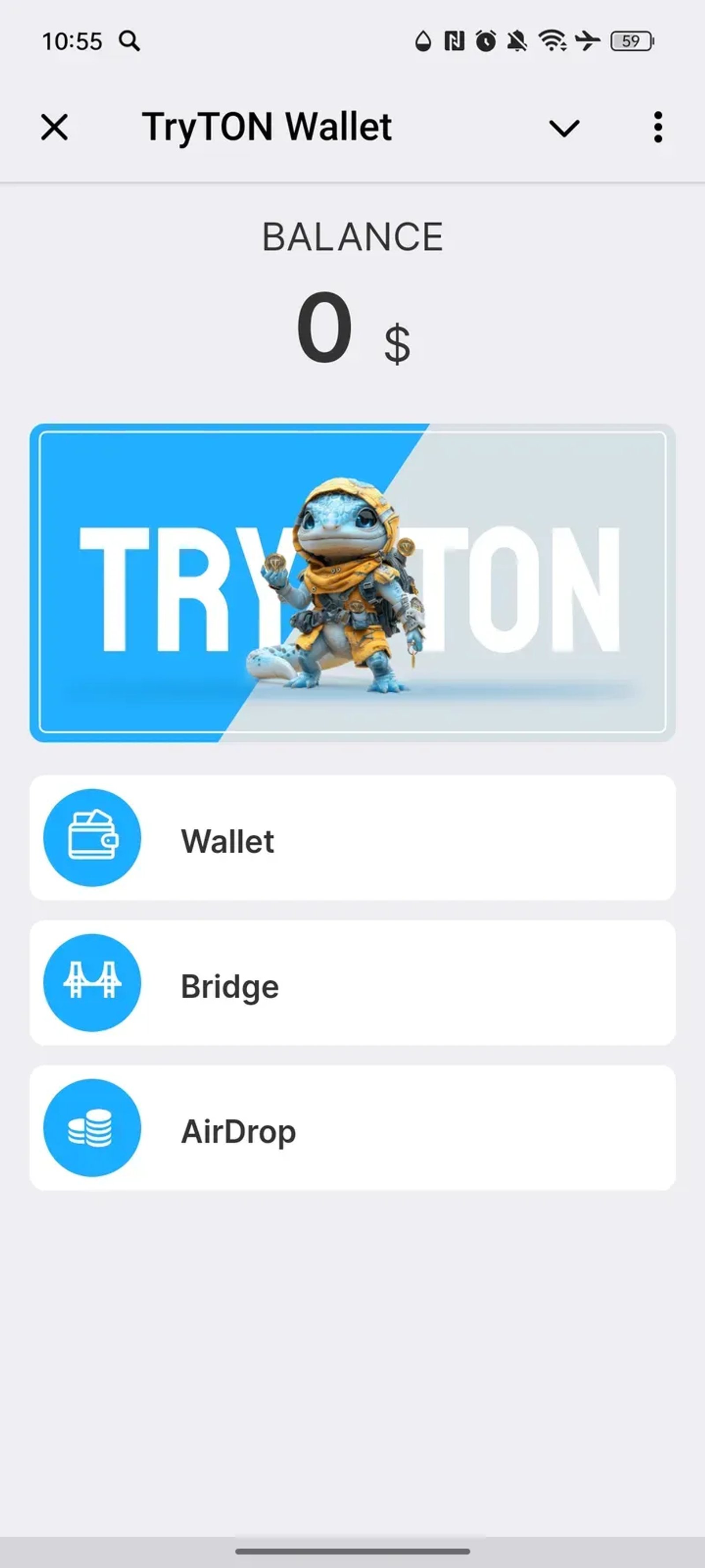 TryTON Wallet в Телеграм — скриншот 1