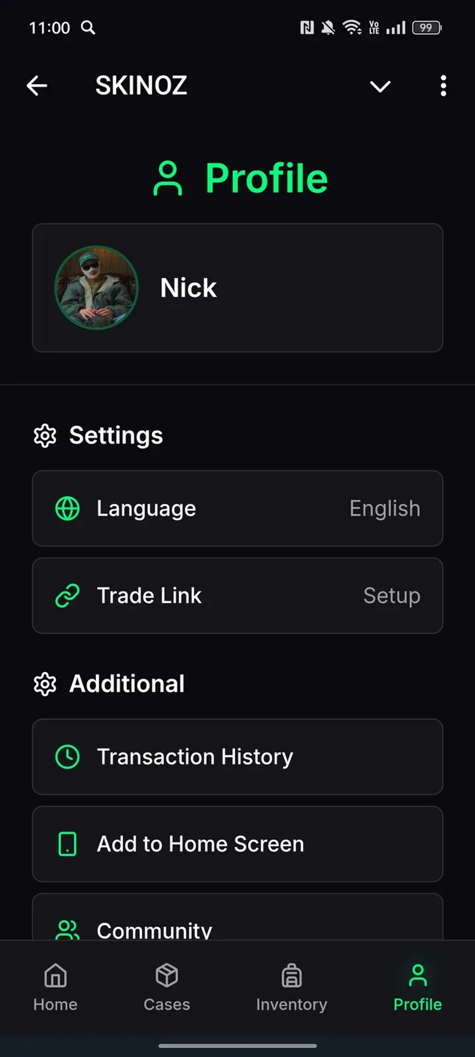 SKINOZ в Телеграм — скриншот 4