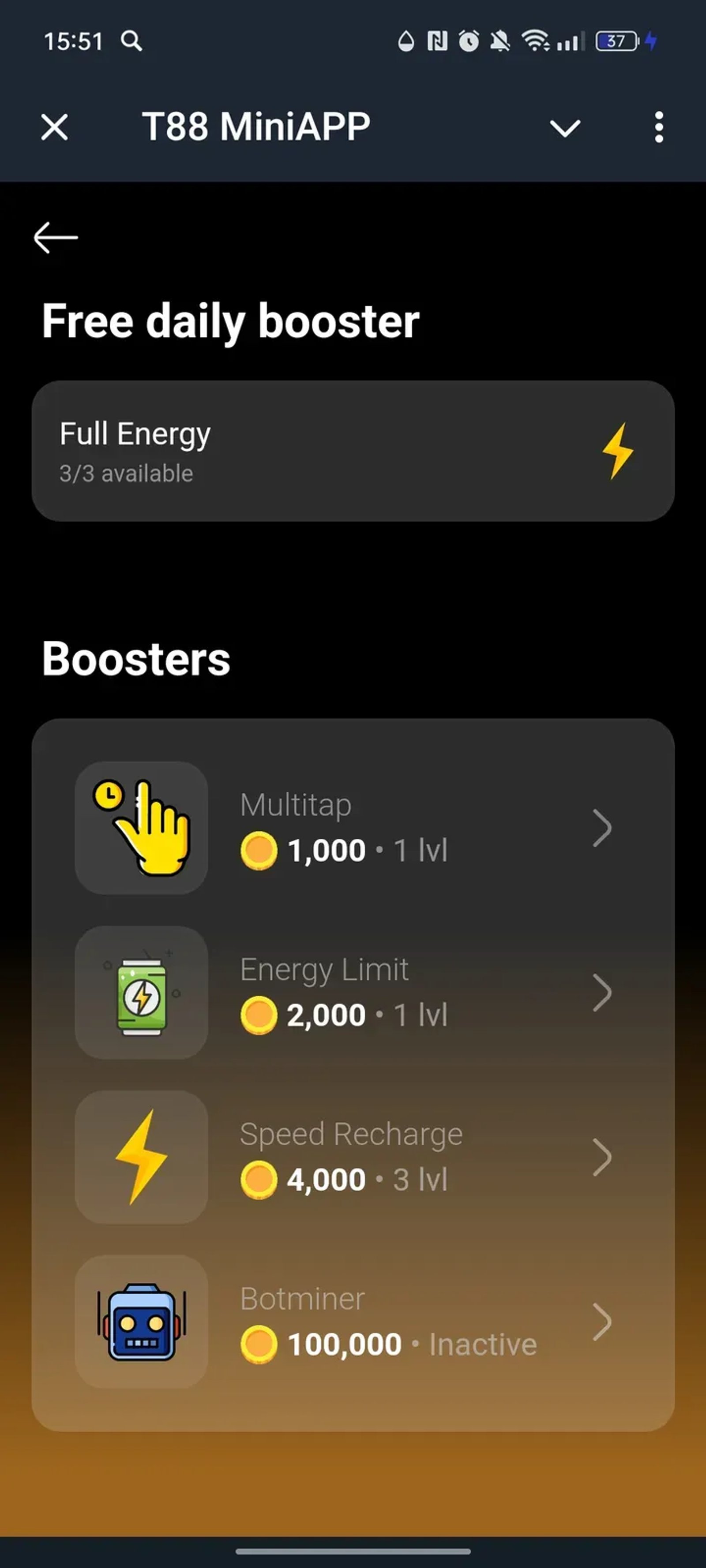 T88 MiniAPP в Телеграм — скриншот 3