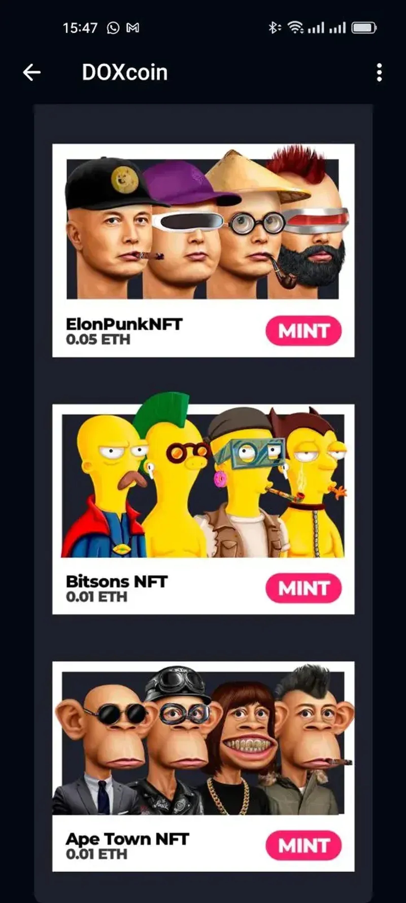 DOXcoin в Телеграм — скриншот 1