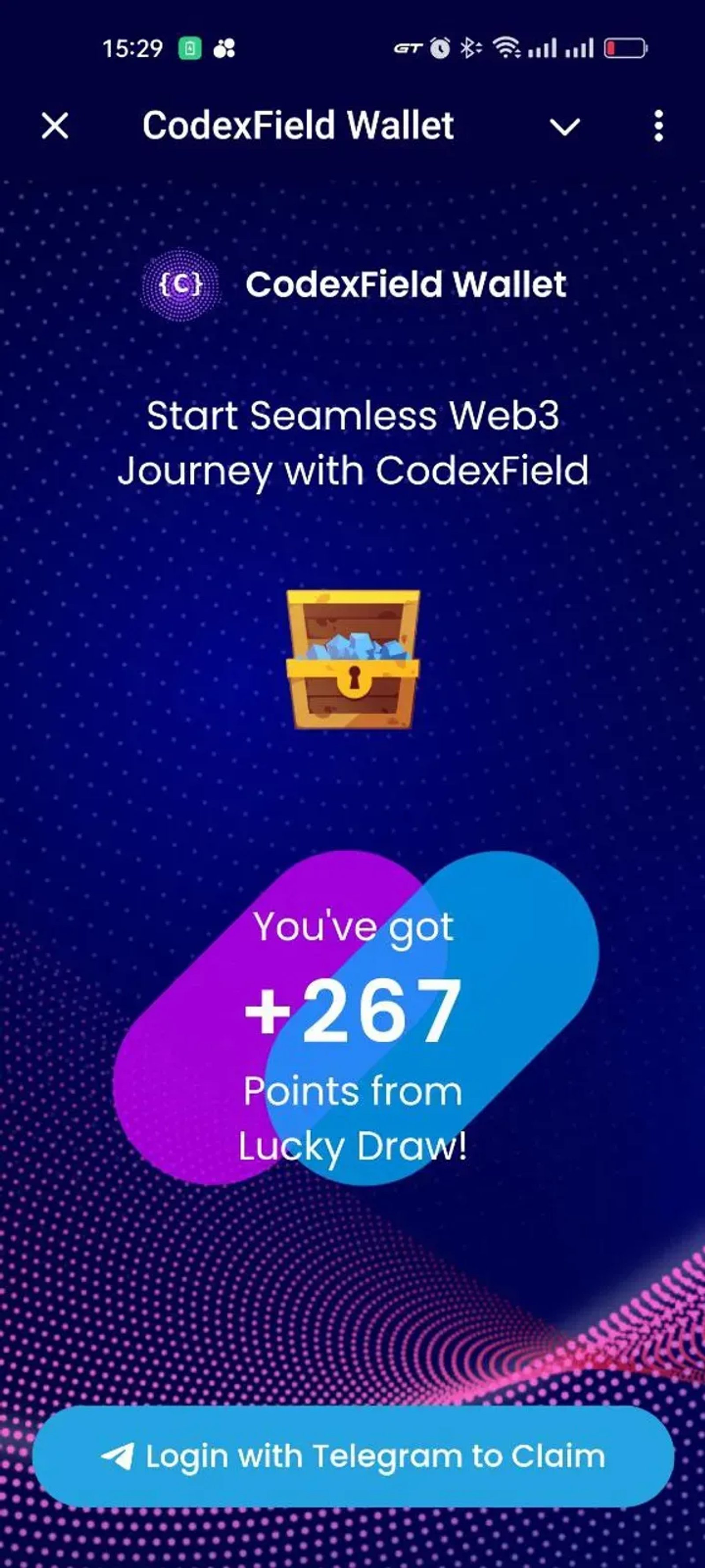 CodexField Wallet в Телеграм — скриншот 3