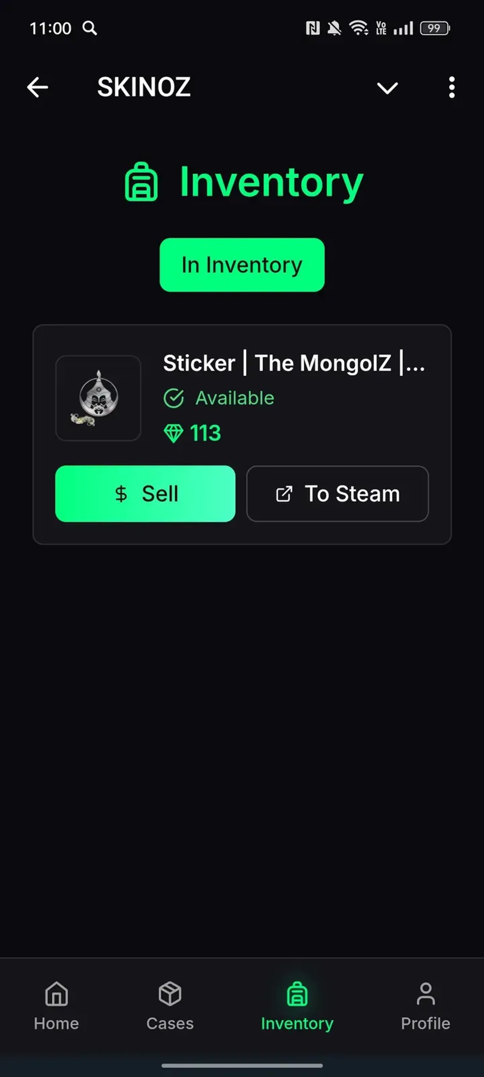 SKINOZ в Телеграм — скриншот 3