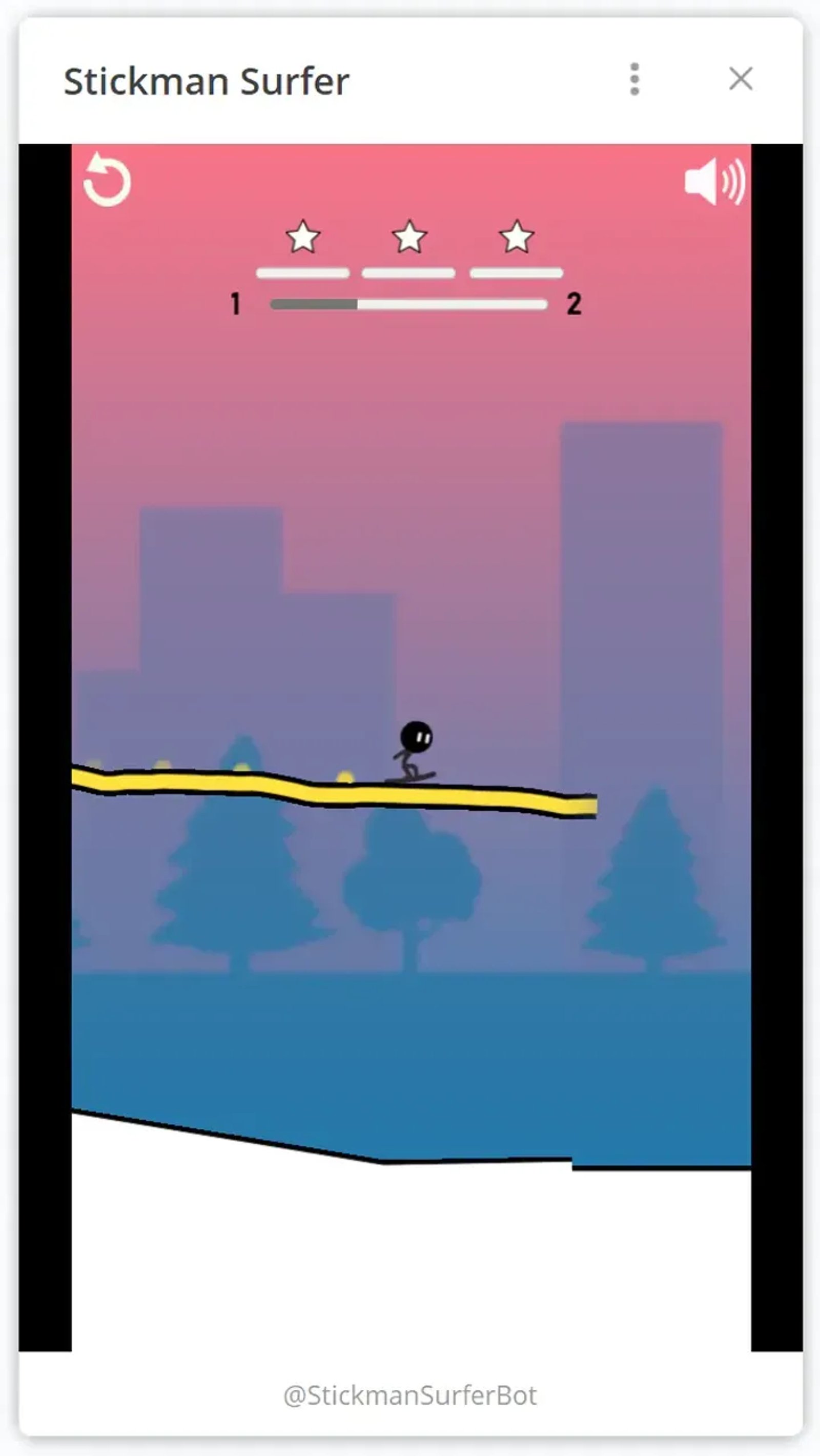 Stickman Surfer в Телеграм — скриншот 1