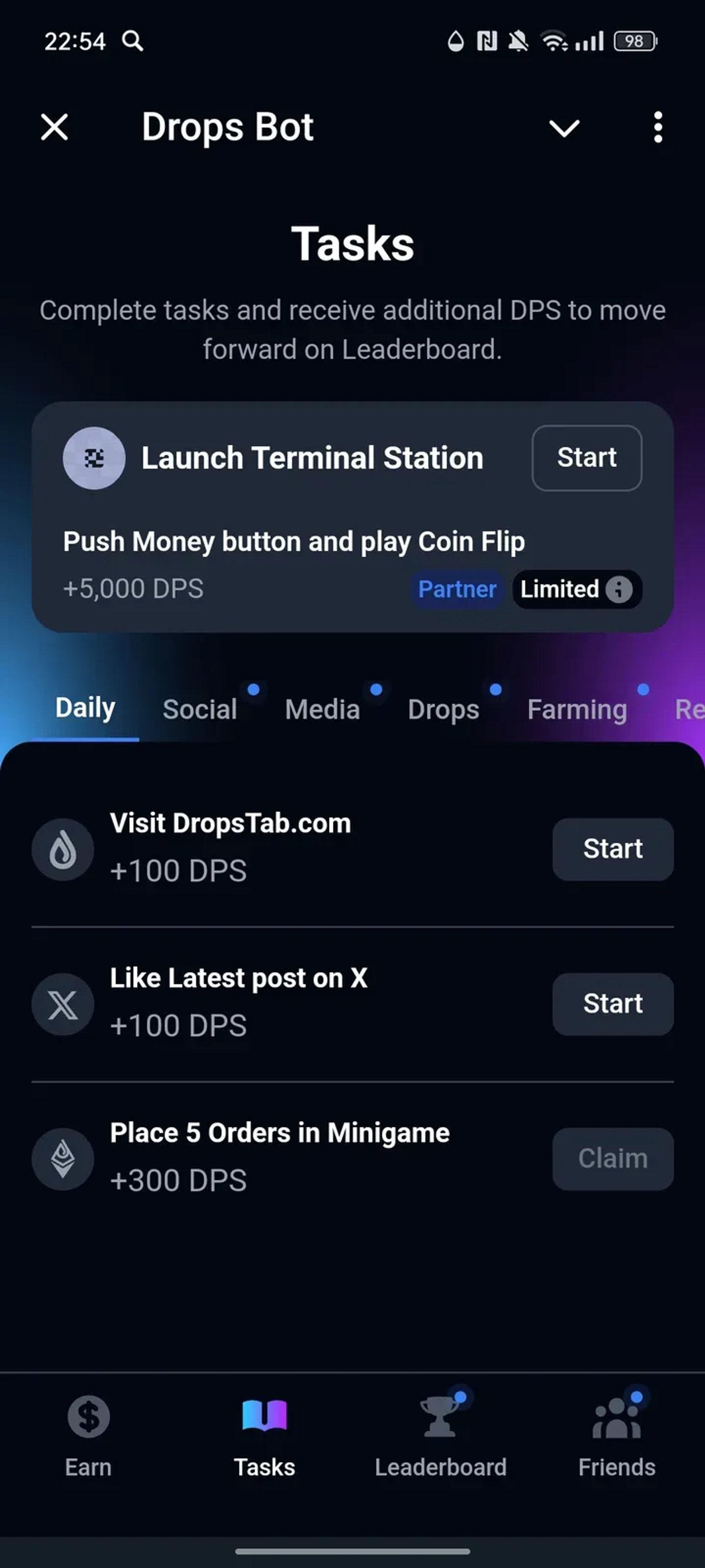 Drops Bot в Телеграм — скриншот 2