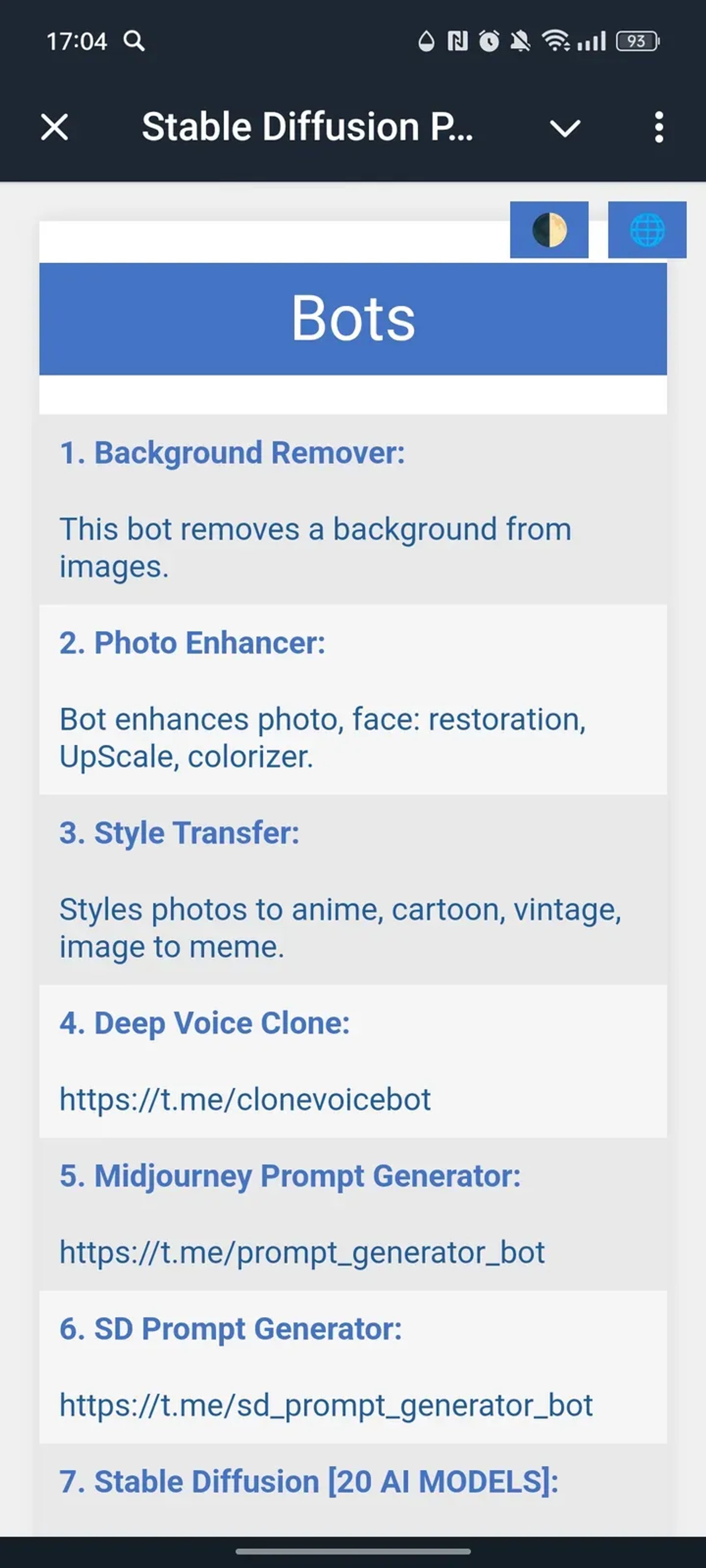 Stable Diffusion Prompt Generator Telegram Screenshot 1