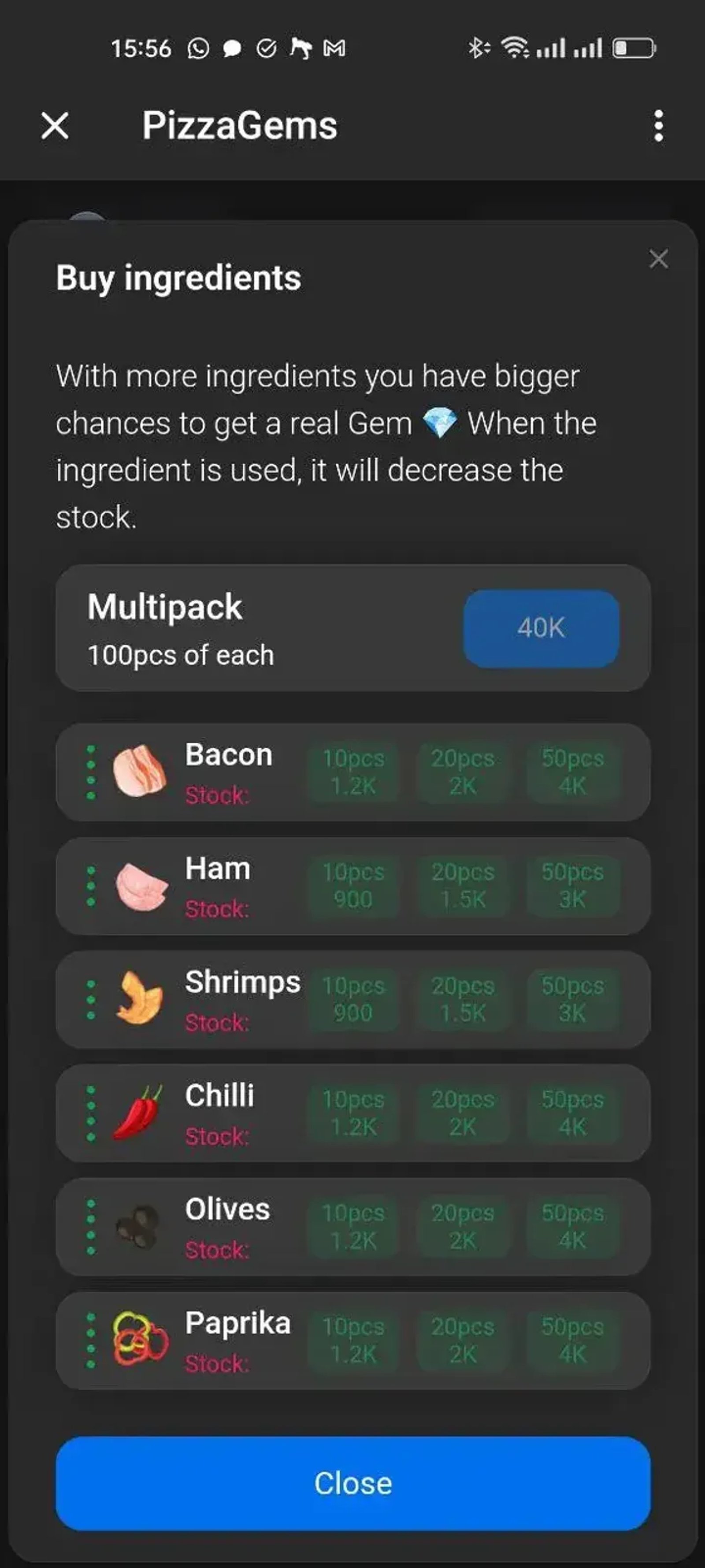 PizzaGems в Телеграм — скриншот 4