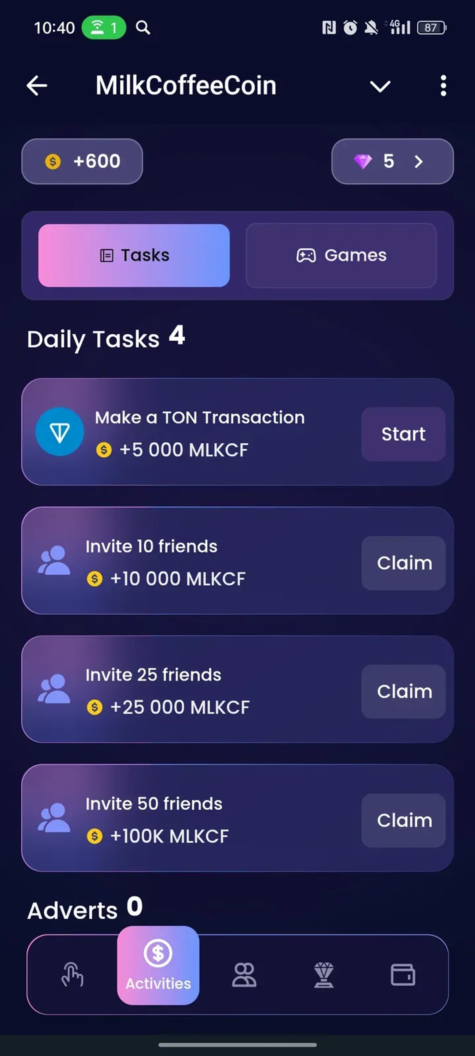 MilkCoffeeCoin в Телеграм — скриншот 2