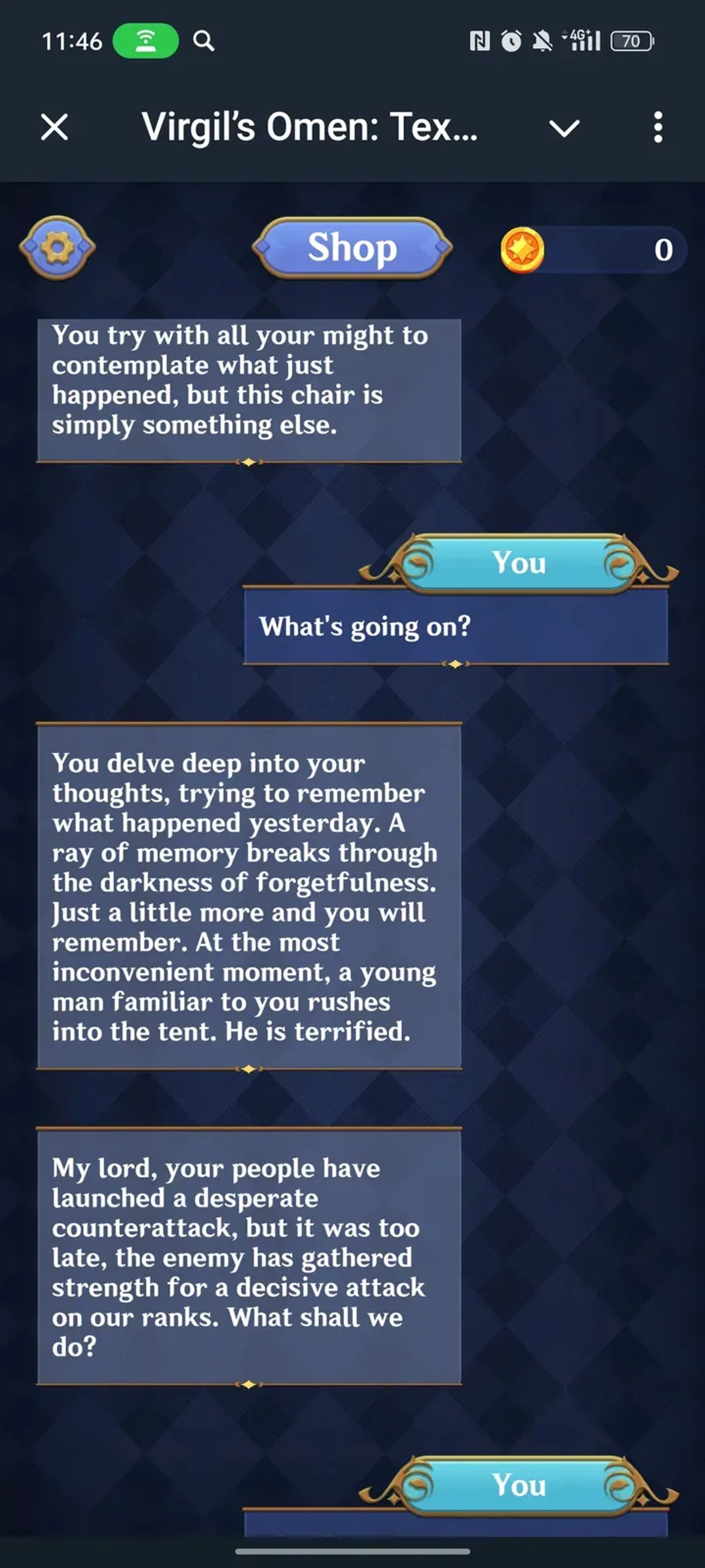 Virgil’s Omen: Text Quest Telegram Screenshot 2