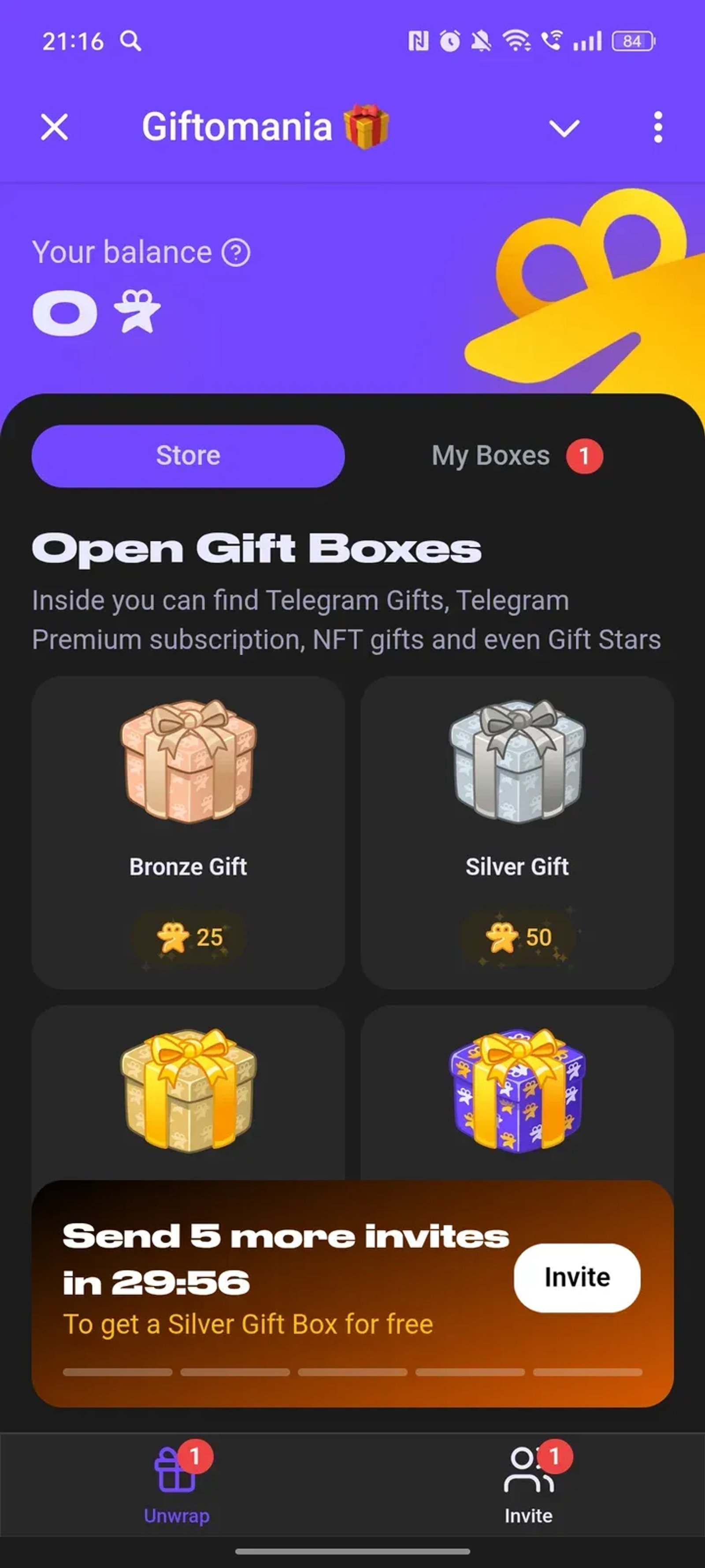 Giftomania в Телеграм — скриншот 4