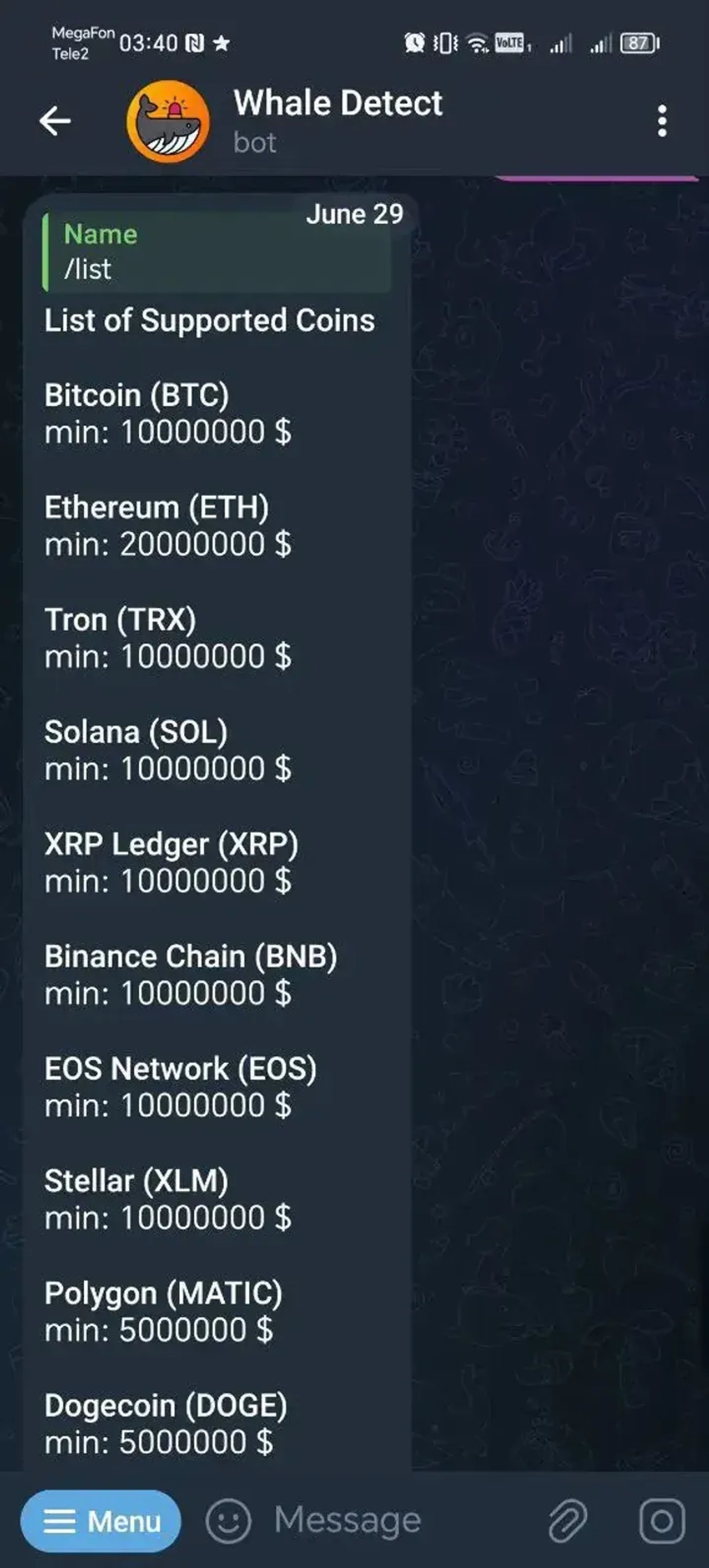 Whale Detect Telegram Screenshot 3