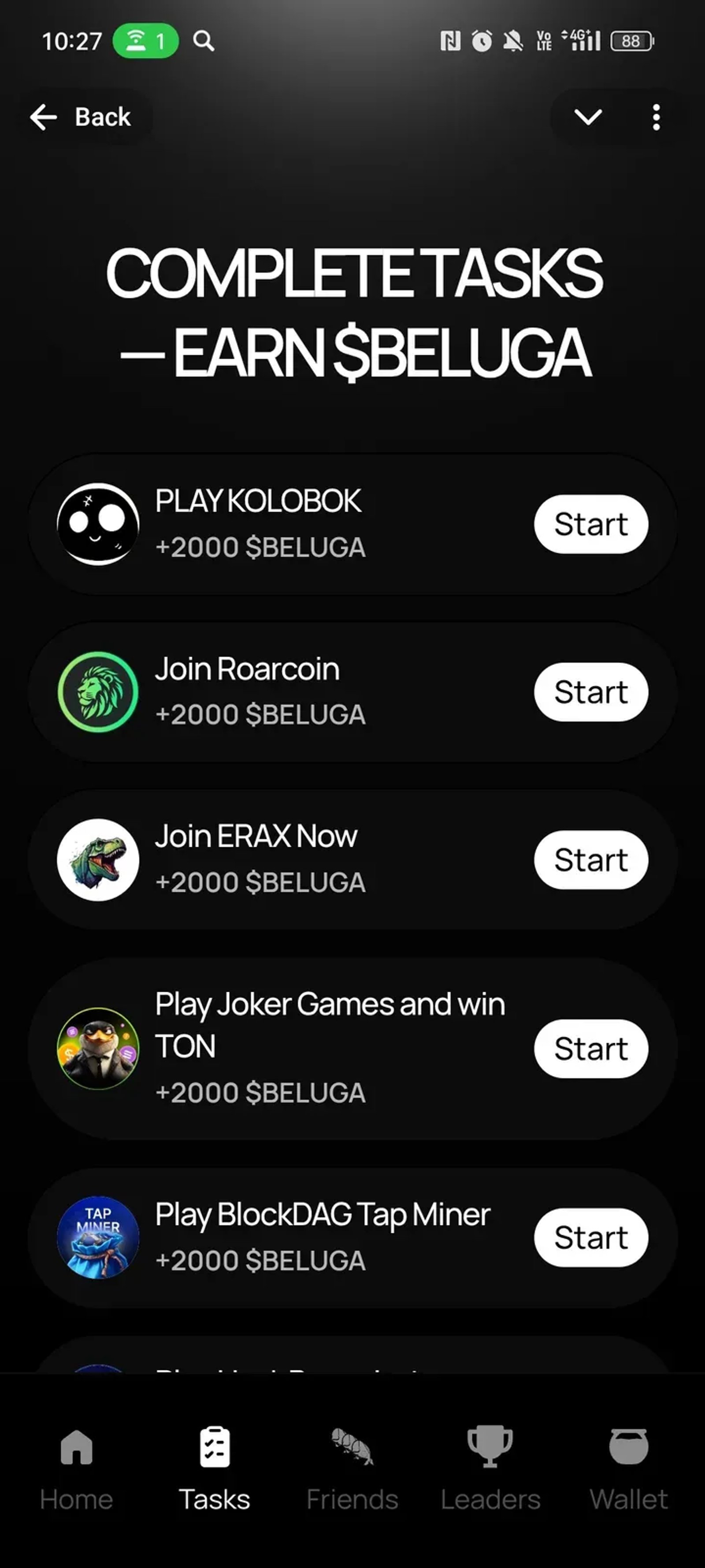 BELUGA в Телеграм — скриншот 2