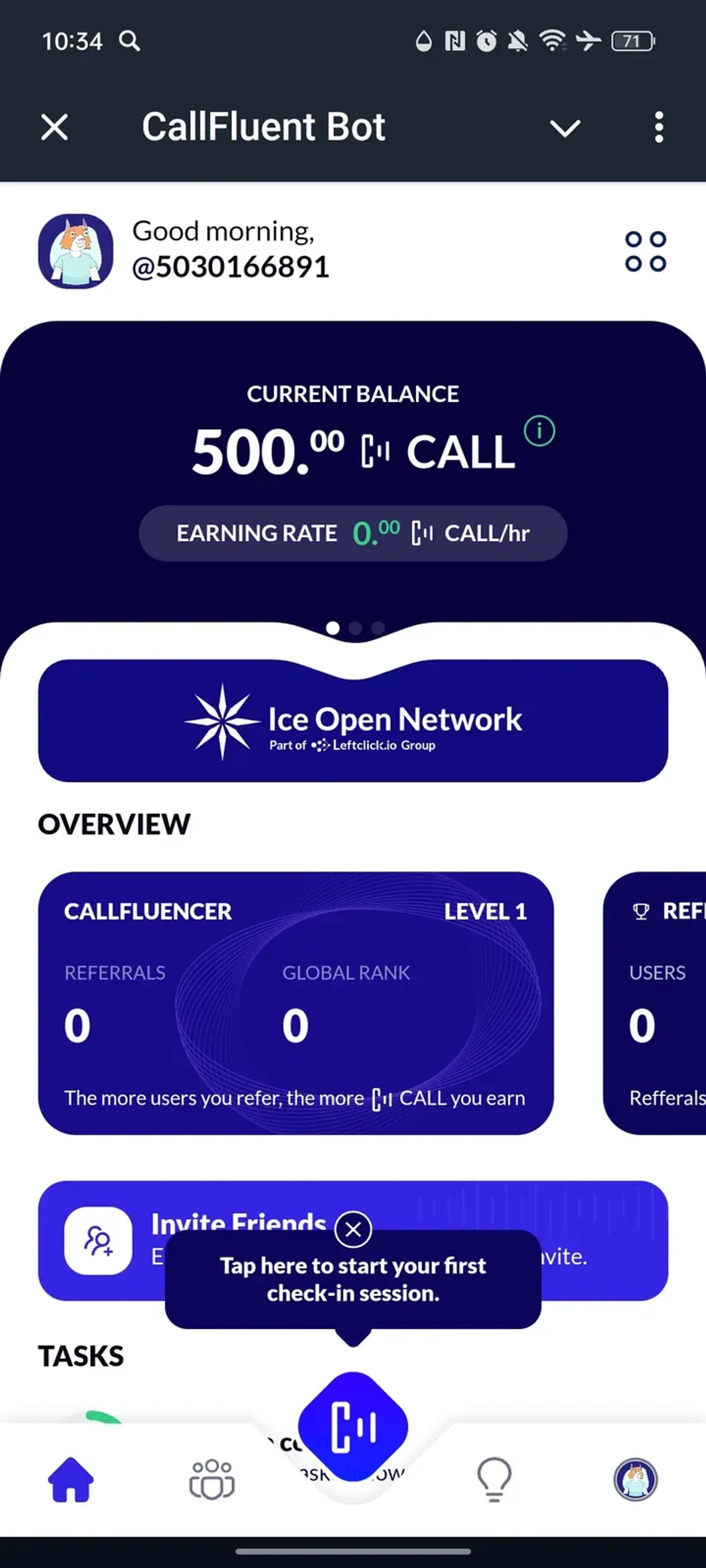 CallFluent Bot в Телеграм — скриншот 1