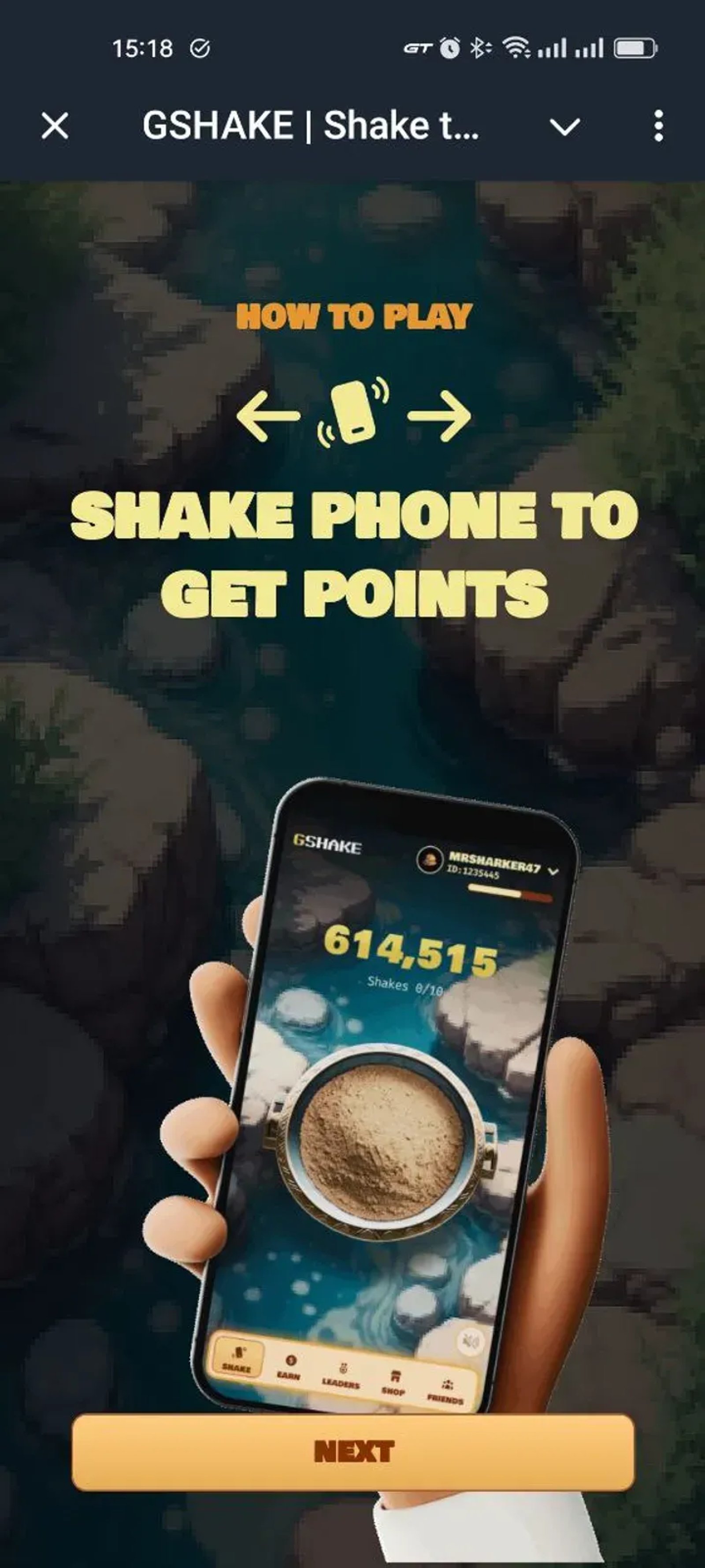 GSHAKE | Shake to Earn в Телеграм — скриншот 4