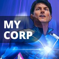 My Corp | TON | Airdrop | Play to Earn | Durov Logo Telegram