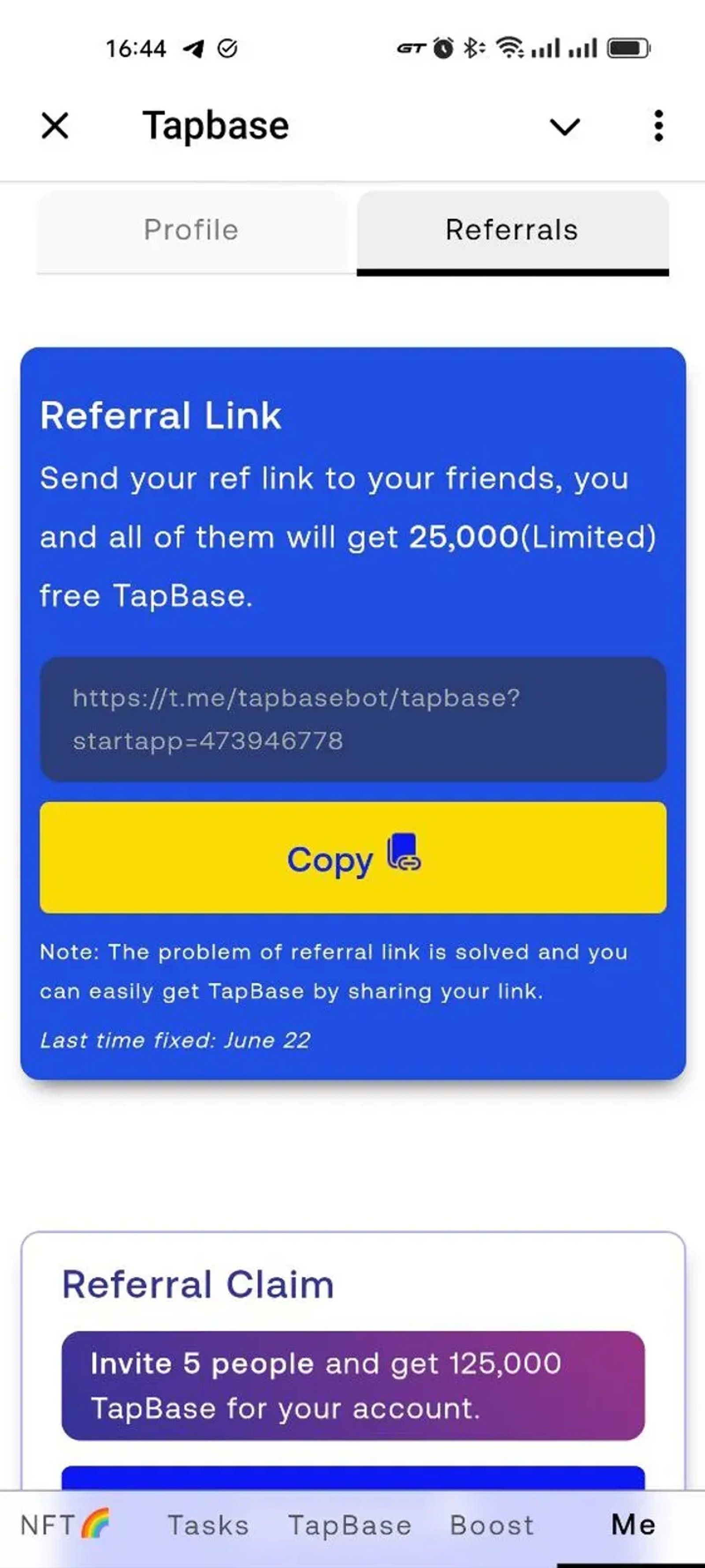 Tapbase в Телеграм — скриншот 7