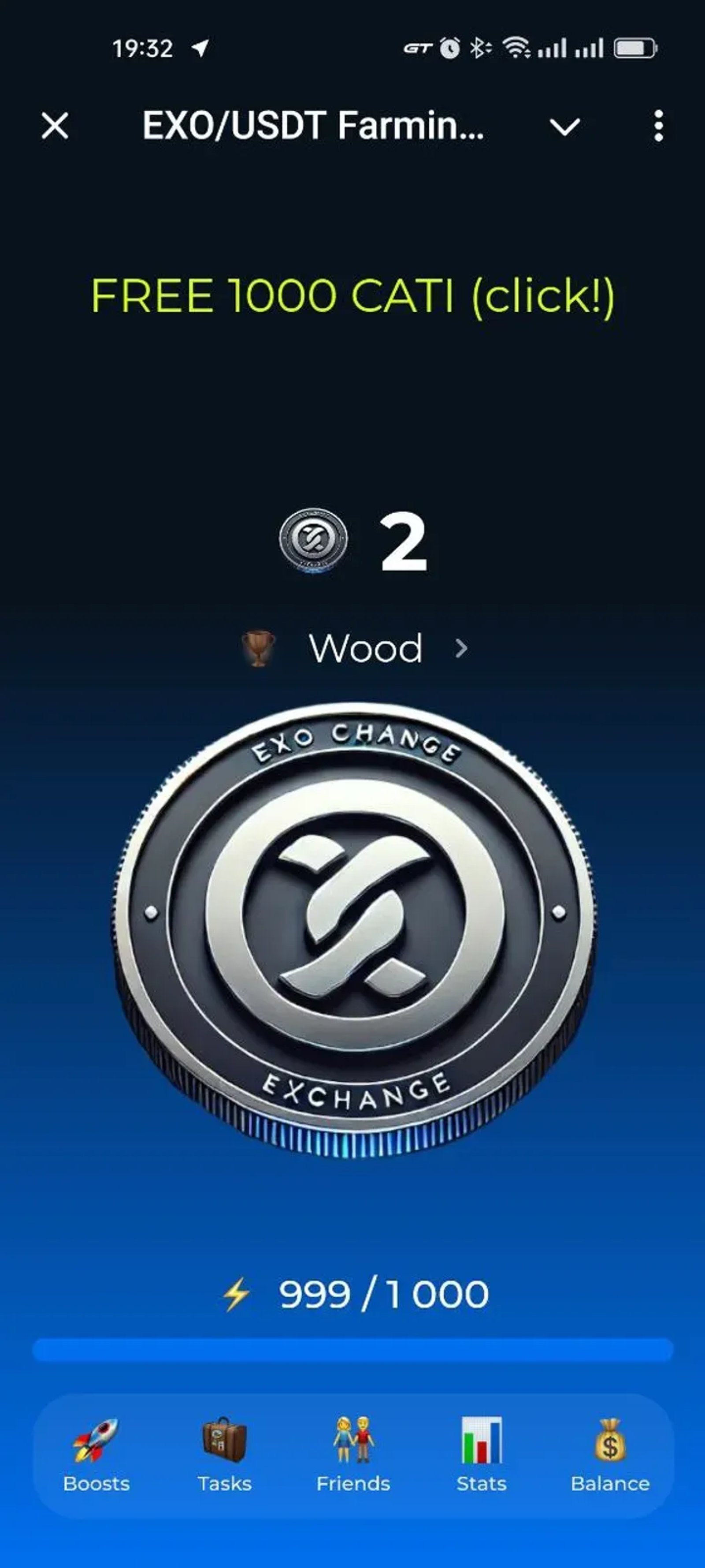 EXO/USDT Farming Bot APP в Телеграм — скриншот 5