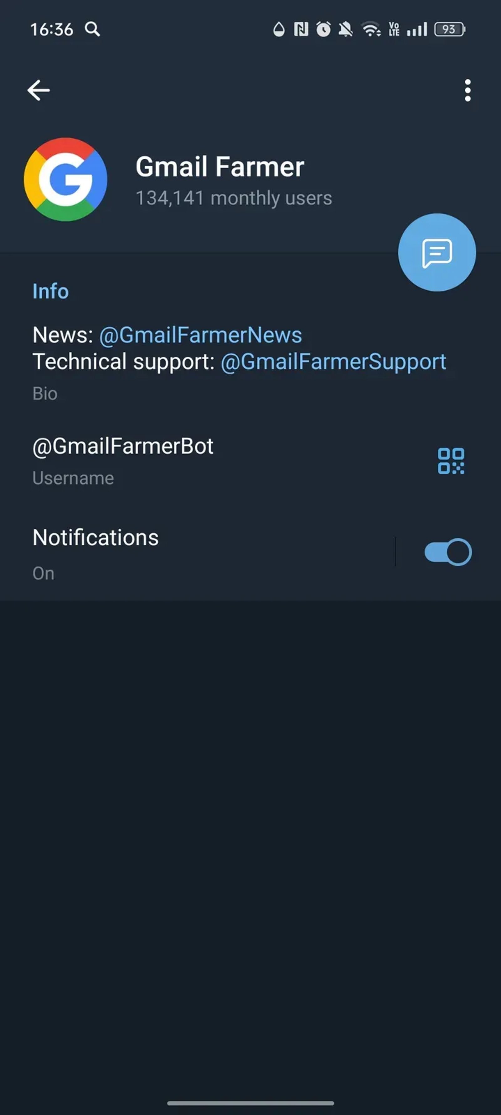 Gmail Farmer в Телеграм — скриншот 3
