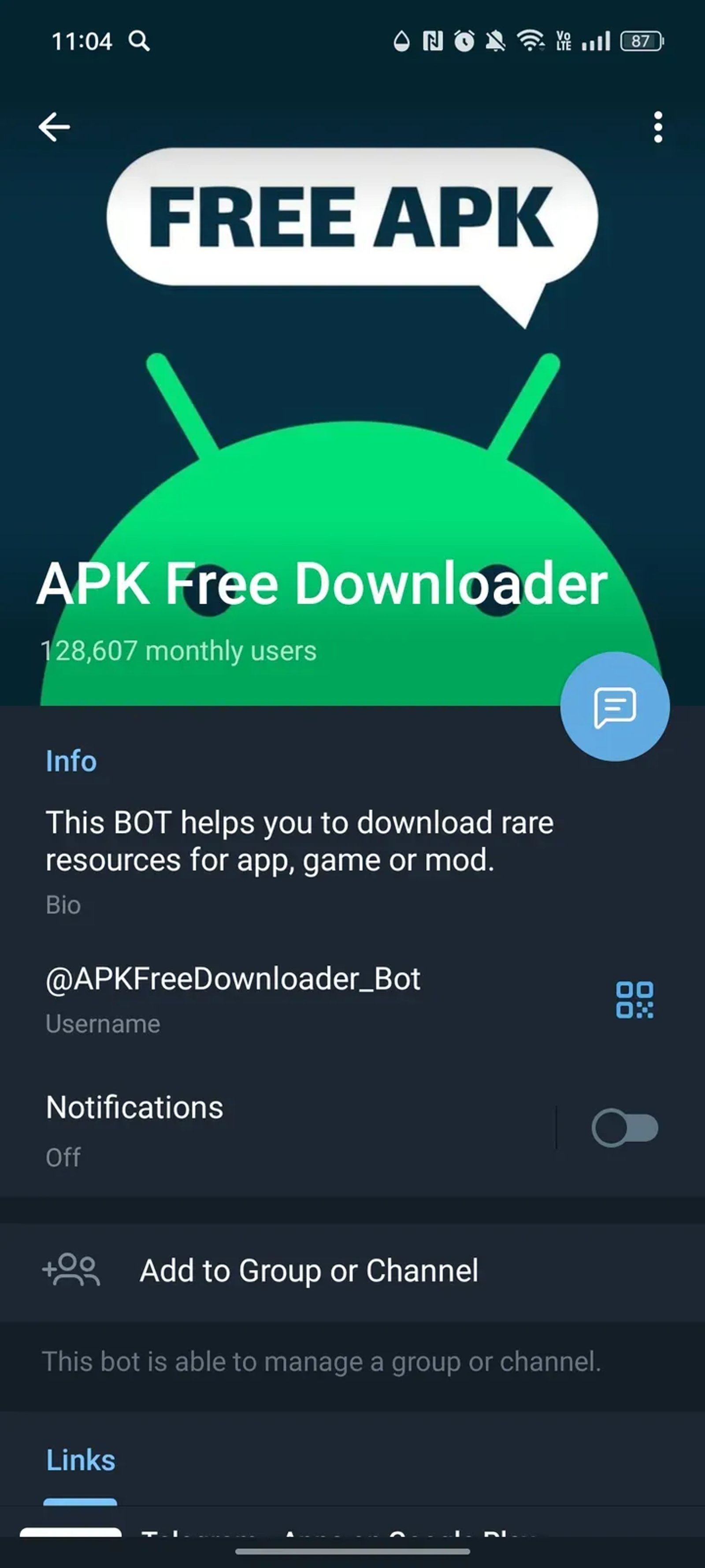APK Free Downloader в Телеграм — скриншот 4