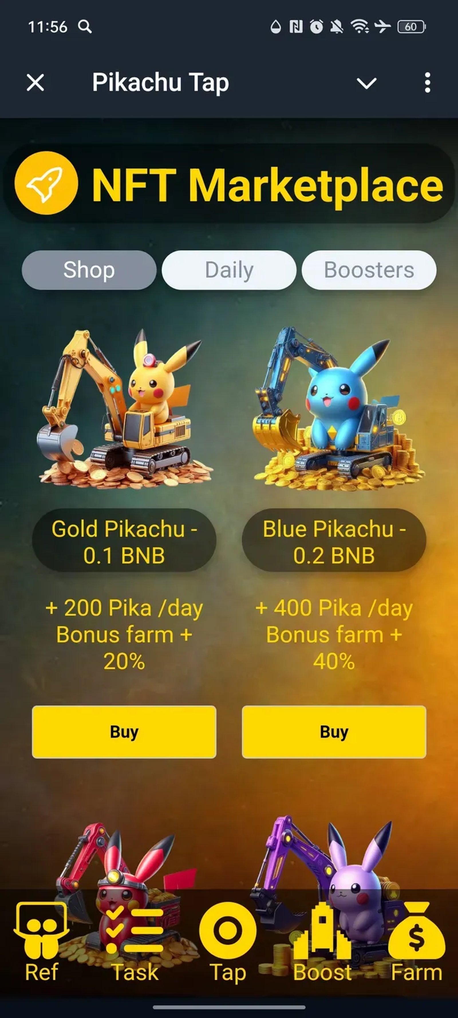 Pika Tap в Телеграм — скриншот 3