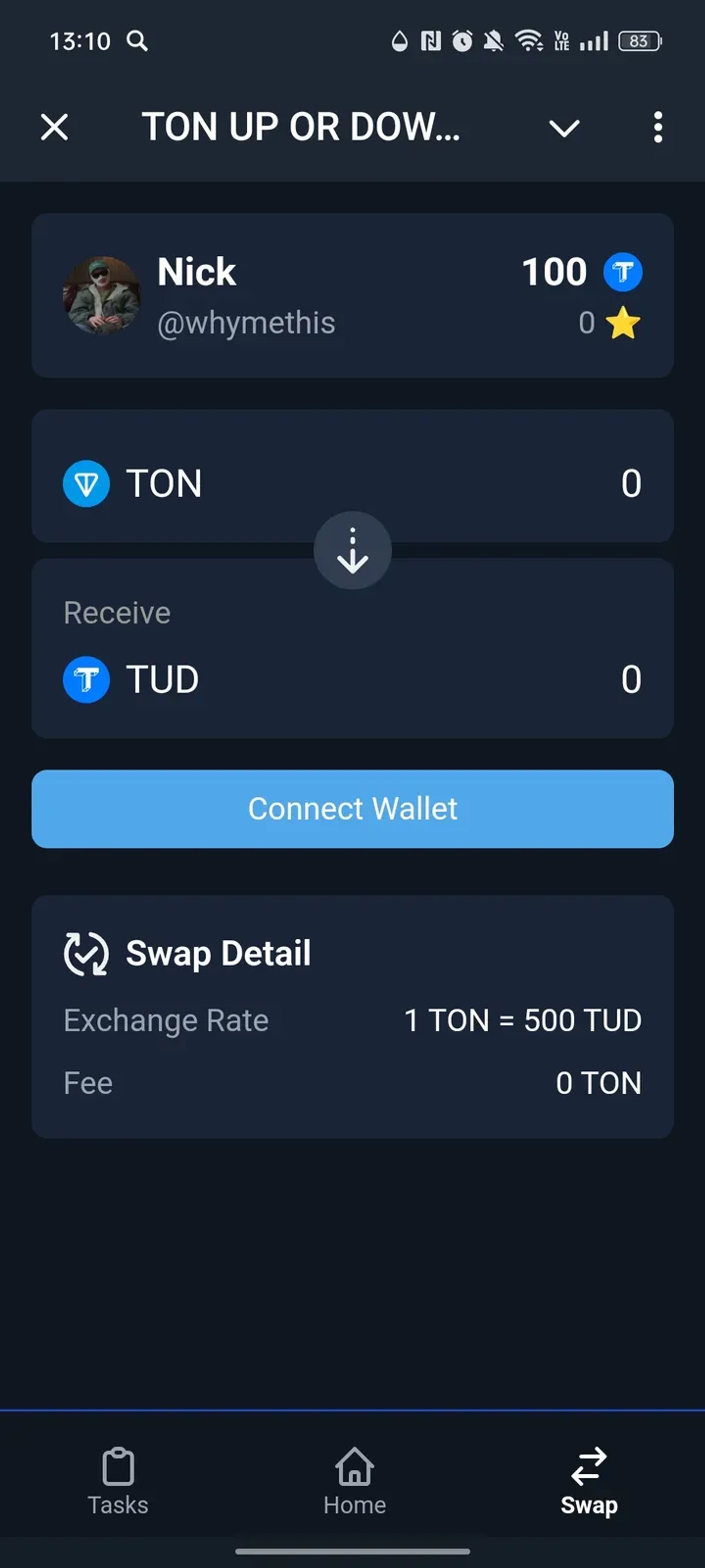TON UP OR DOWN BOT в Телеграм — скриншот 2