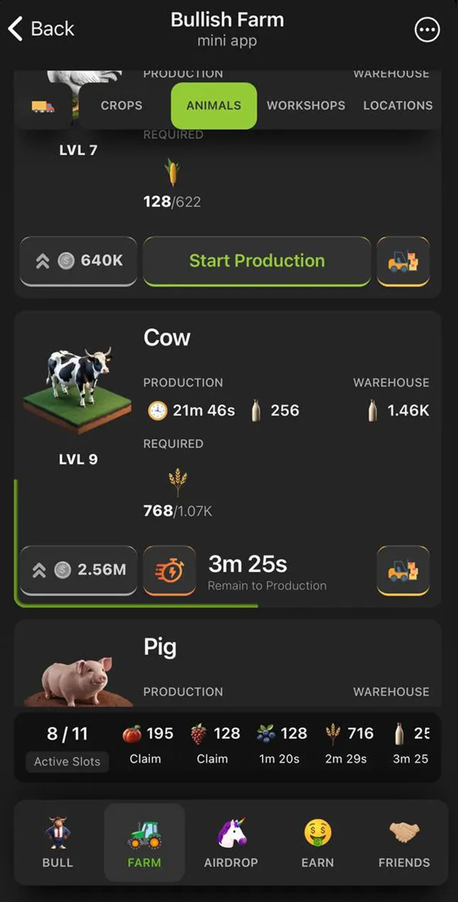 Bullish Farm Game в Телеграм — скриншот 5