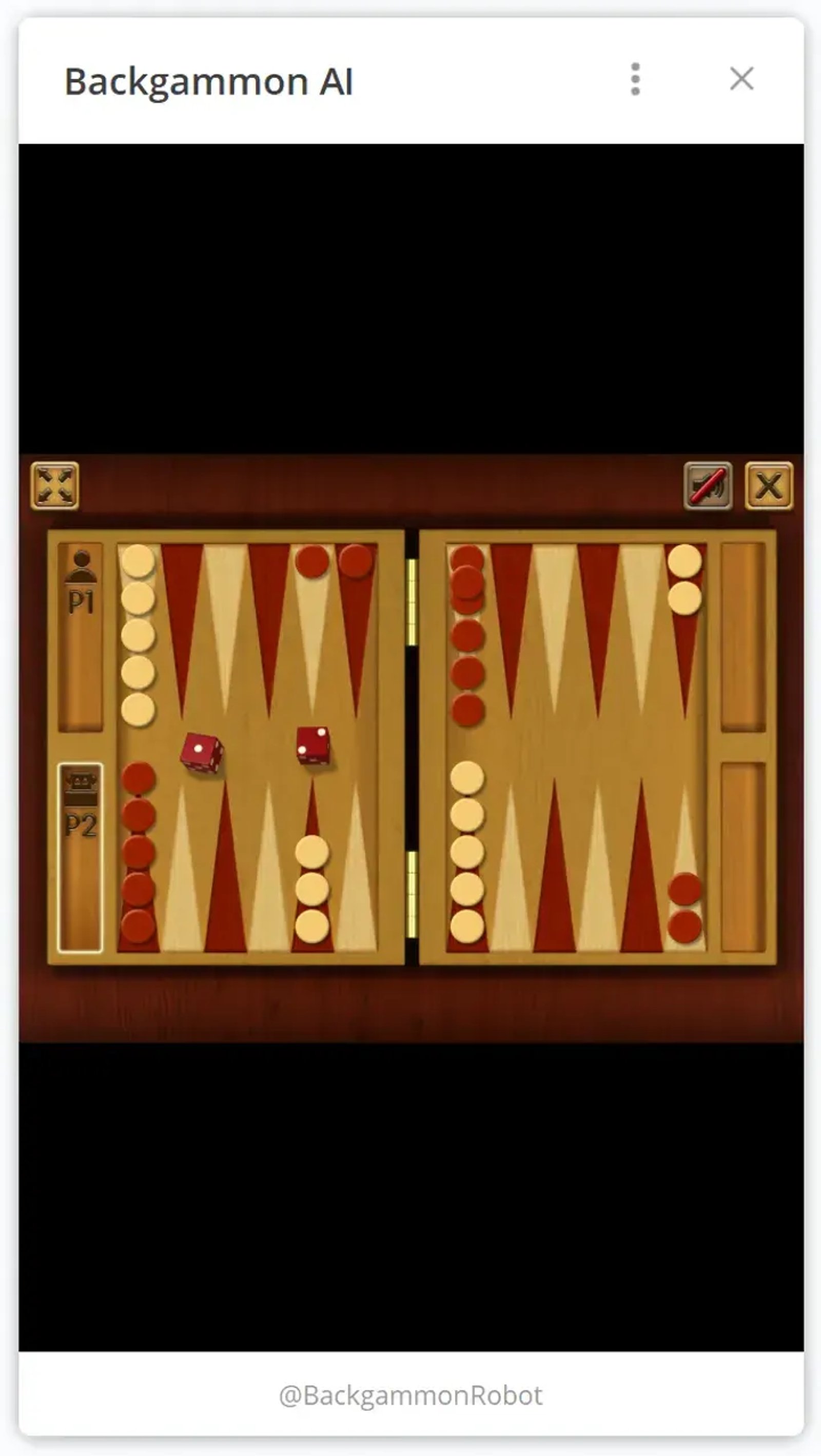 Backgammon AI в Телеграм — скриншот 1