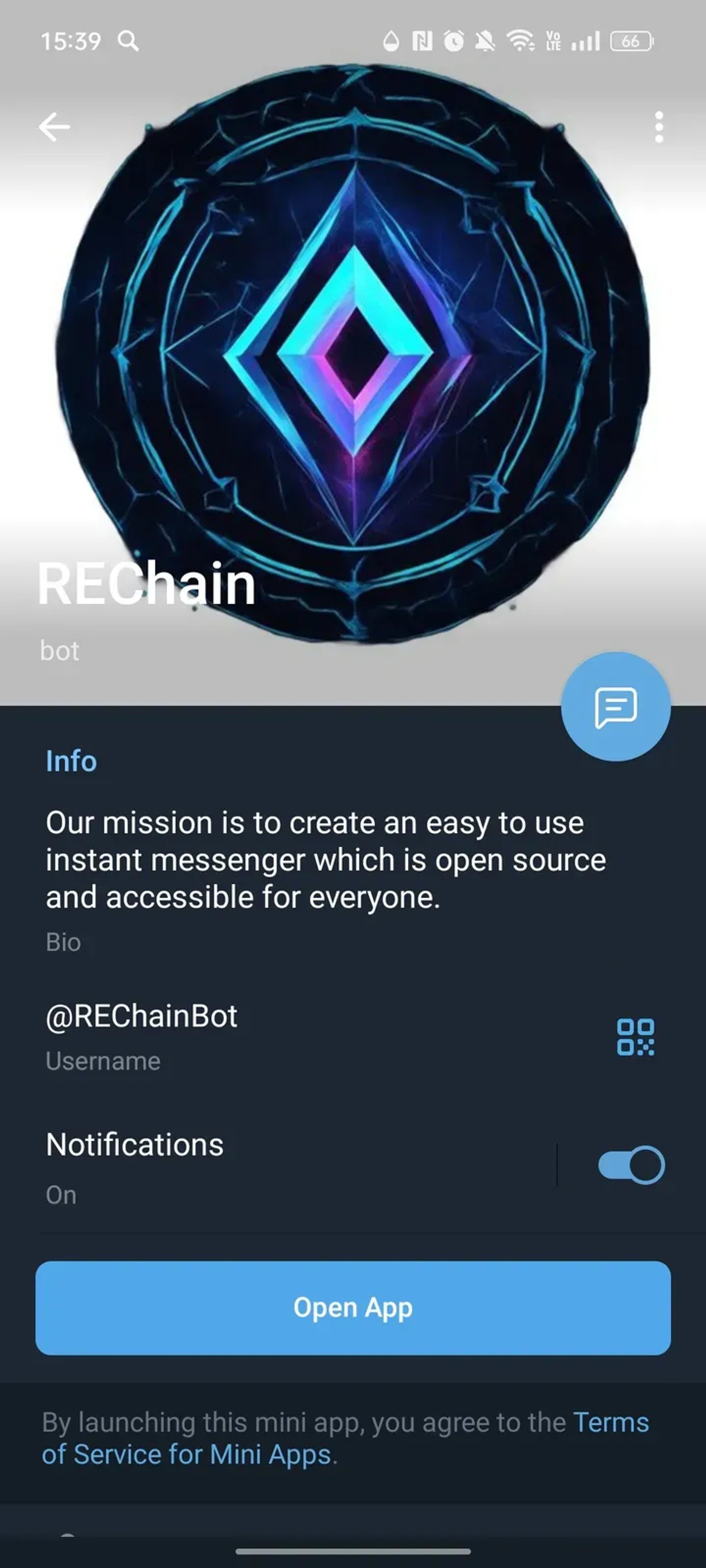 REChain в Телеграм — скриншот 4