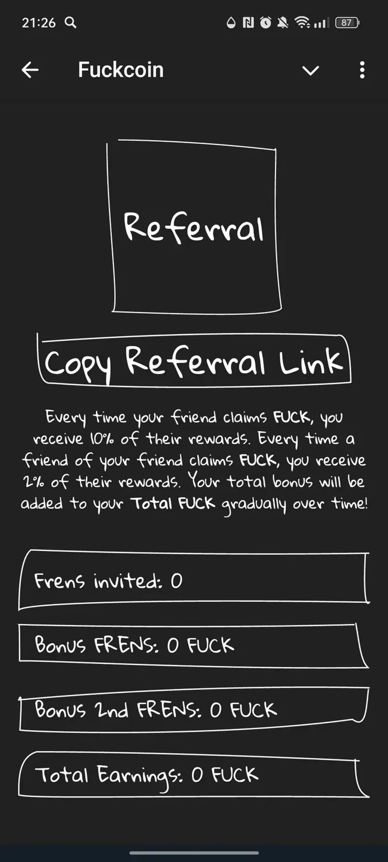 Fuckcoin в Телеграм — скриншот 3