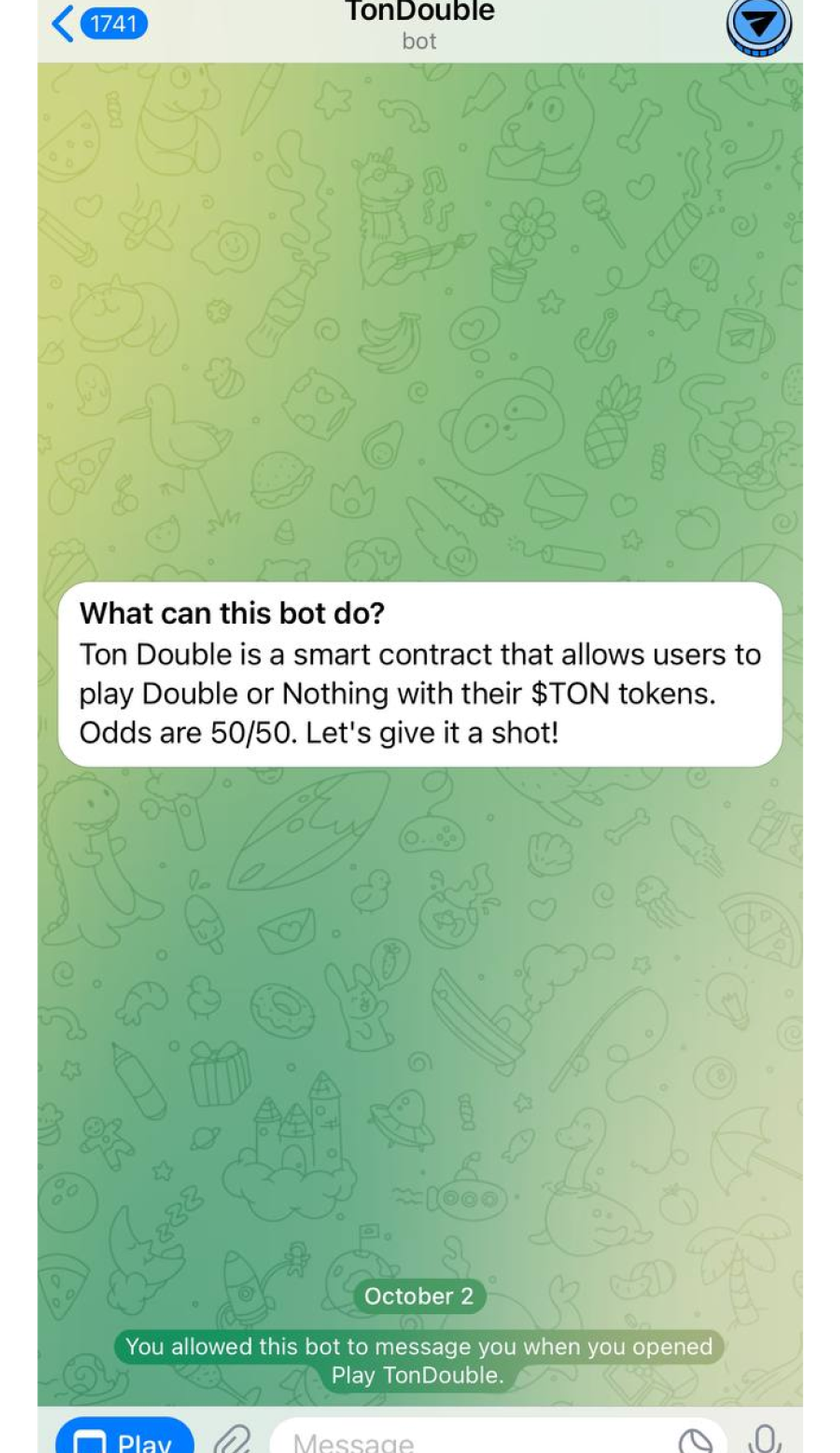 Ton Double в Телеграм — скриншот 3