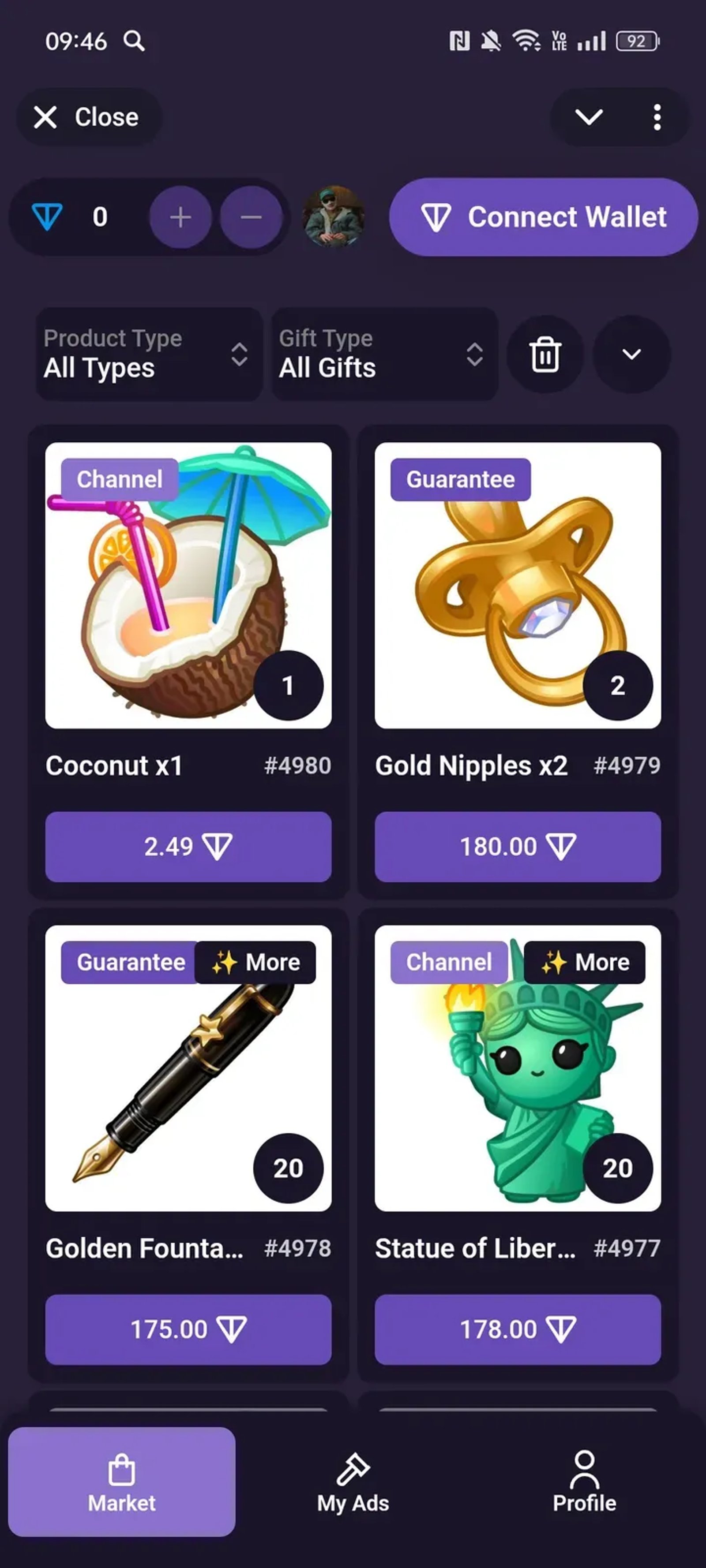 EarlyGift Market Telegram Screenshot 1