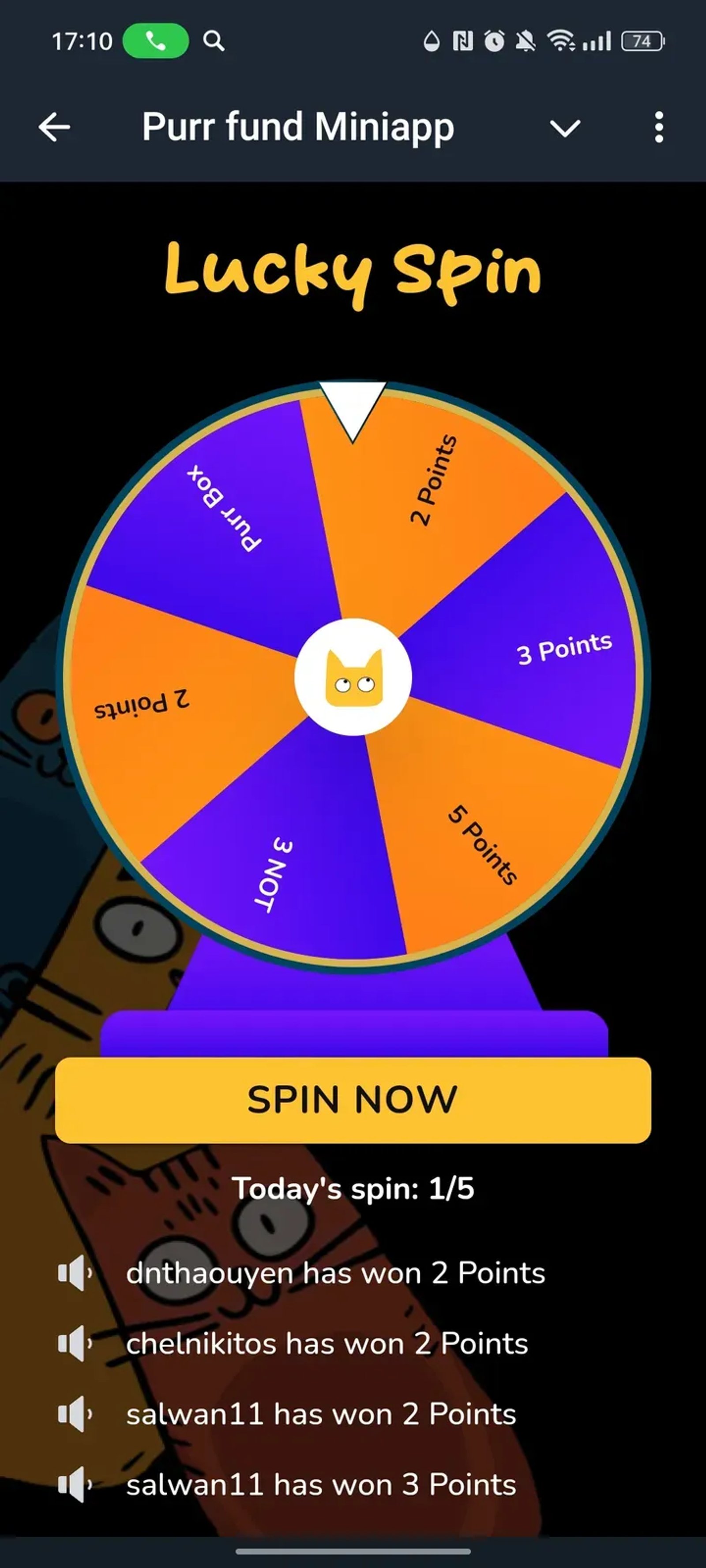 Purr fund Miniapp в Телеграм — скриншот 5