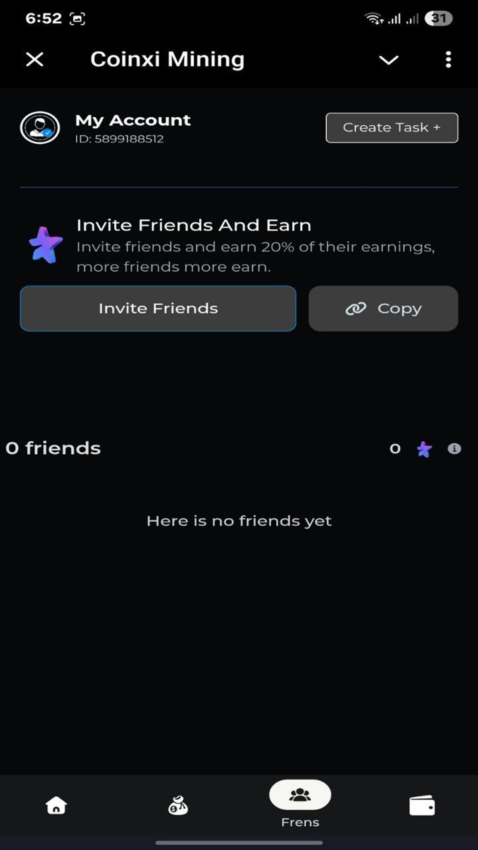 Coinxi Mining в Telegram — скриншот 4