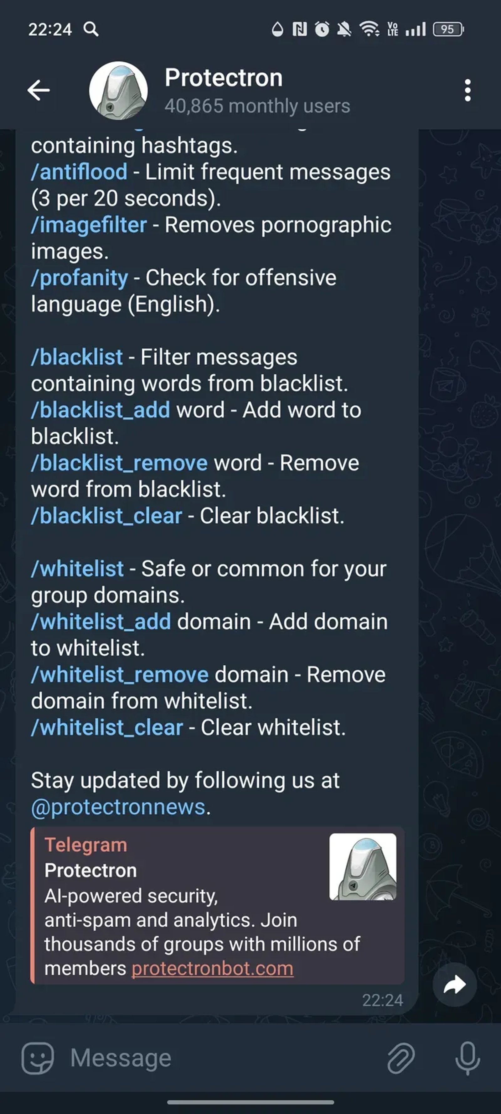 Protectron Telegram Screenshot 2