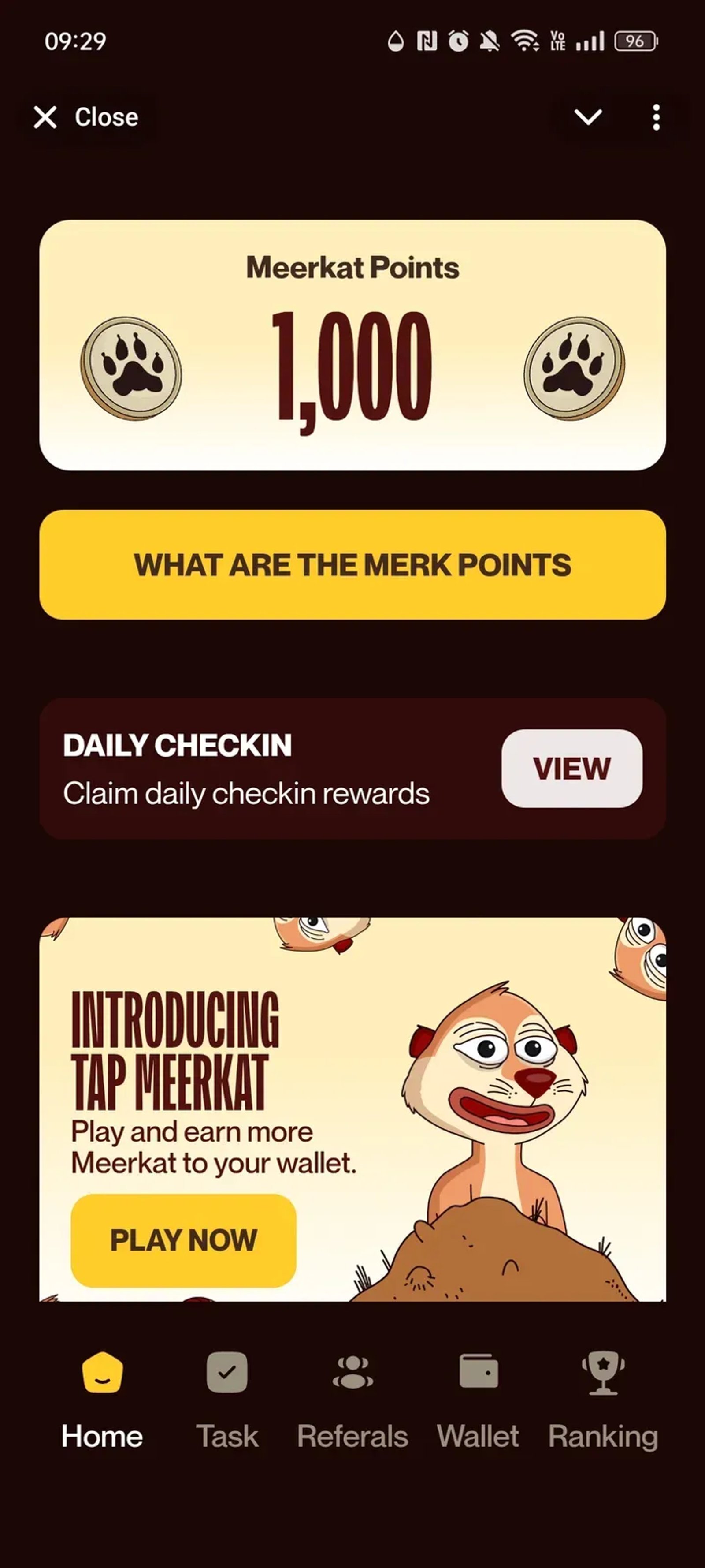 Meerkat Miniapp в Телеграм — скриншот 1