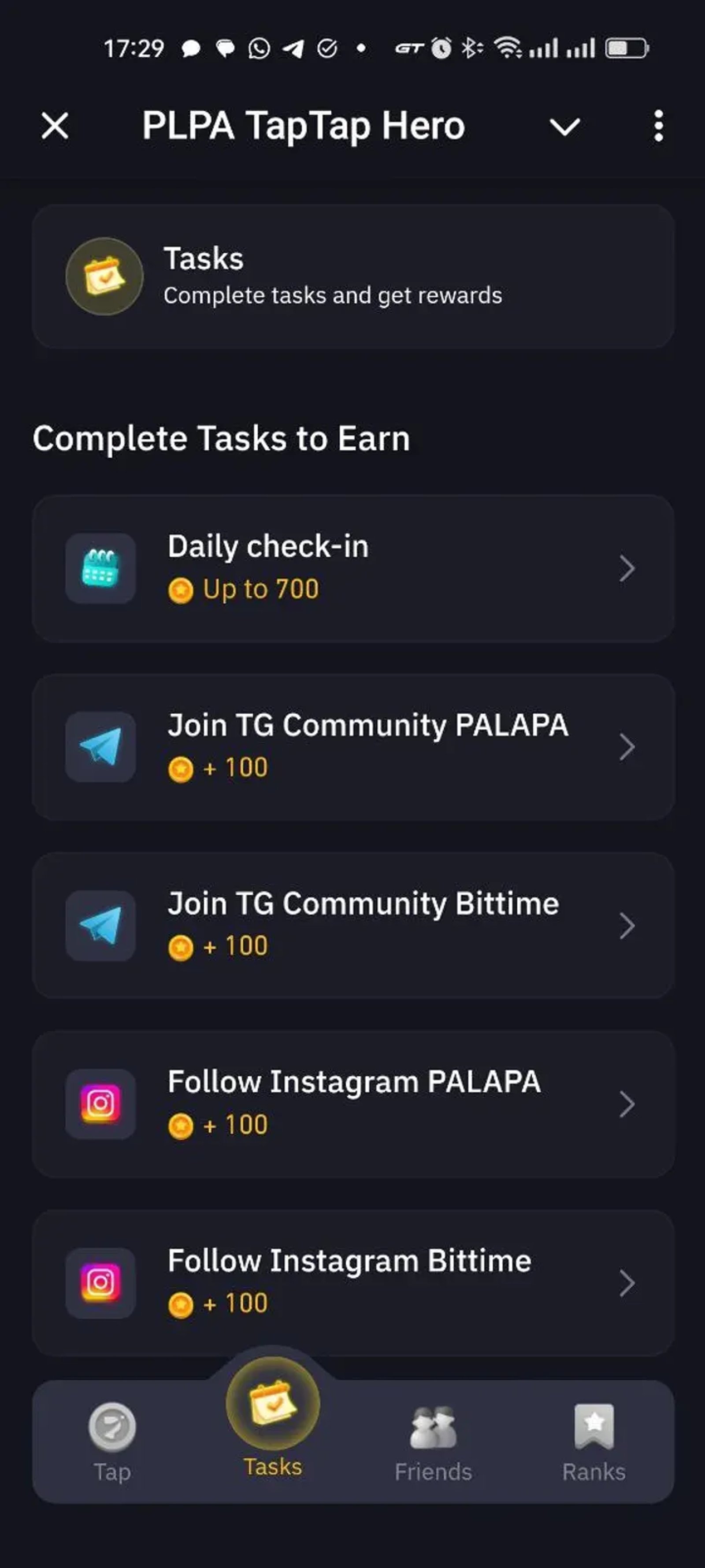 PLPA TapTap Hero Telegram Screenshot 3