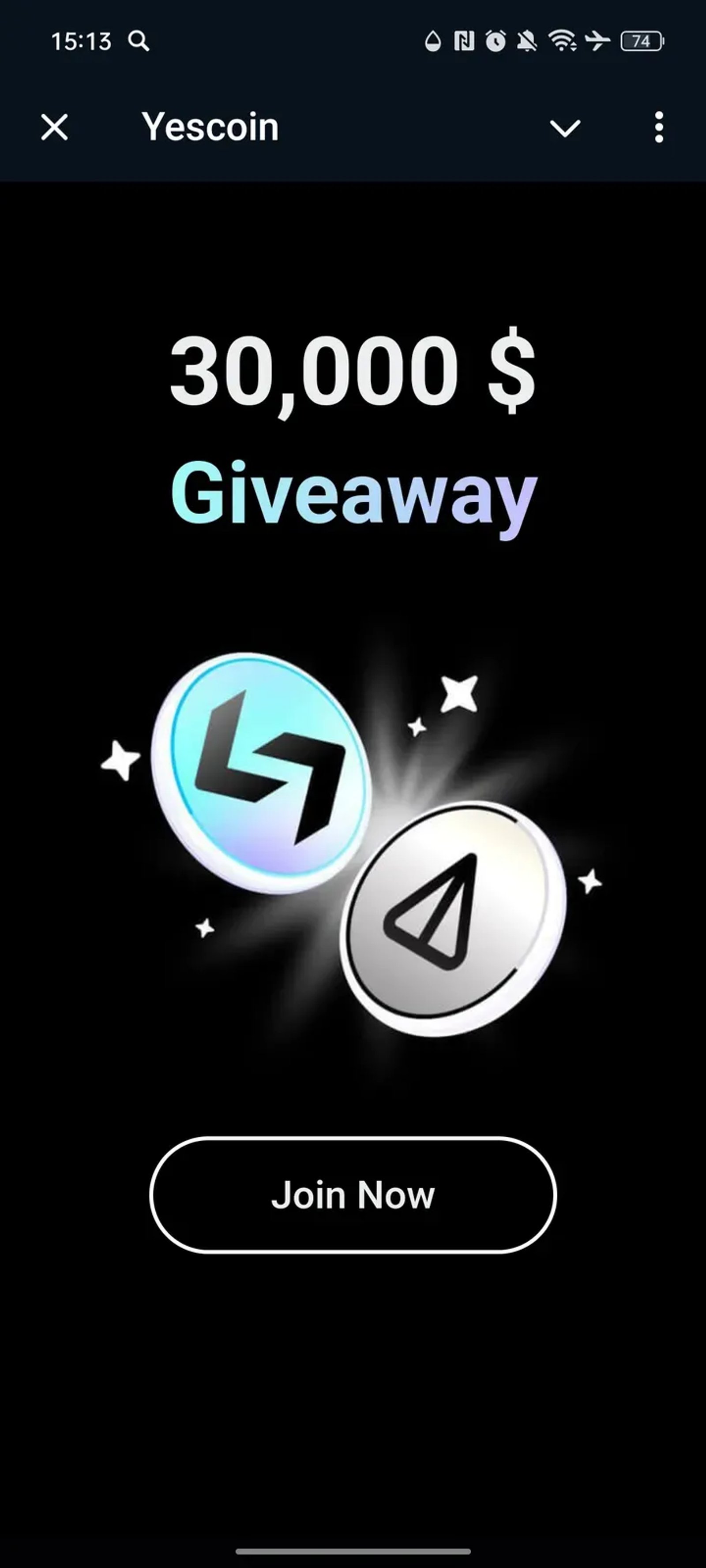 Yescoin в Телеграм — скриншот 1