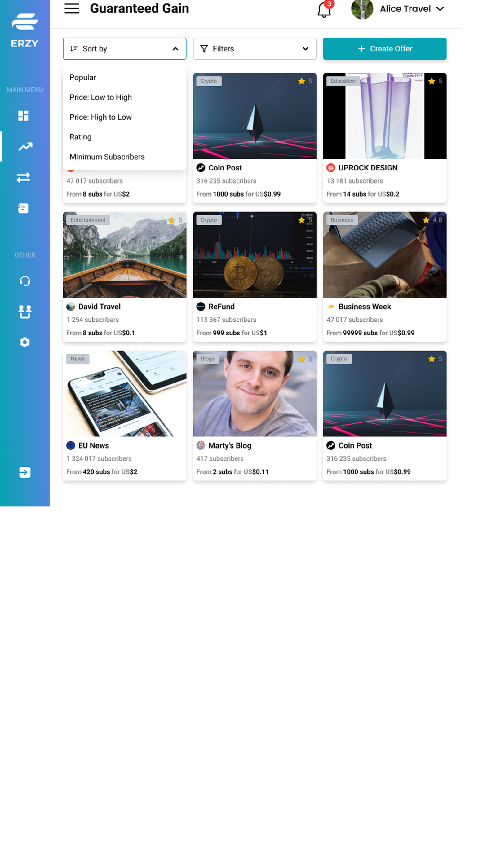 Erzy Channel Collab в Телеграм — скриншот 2