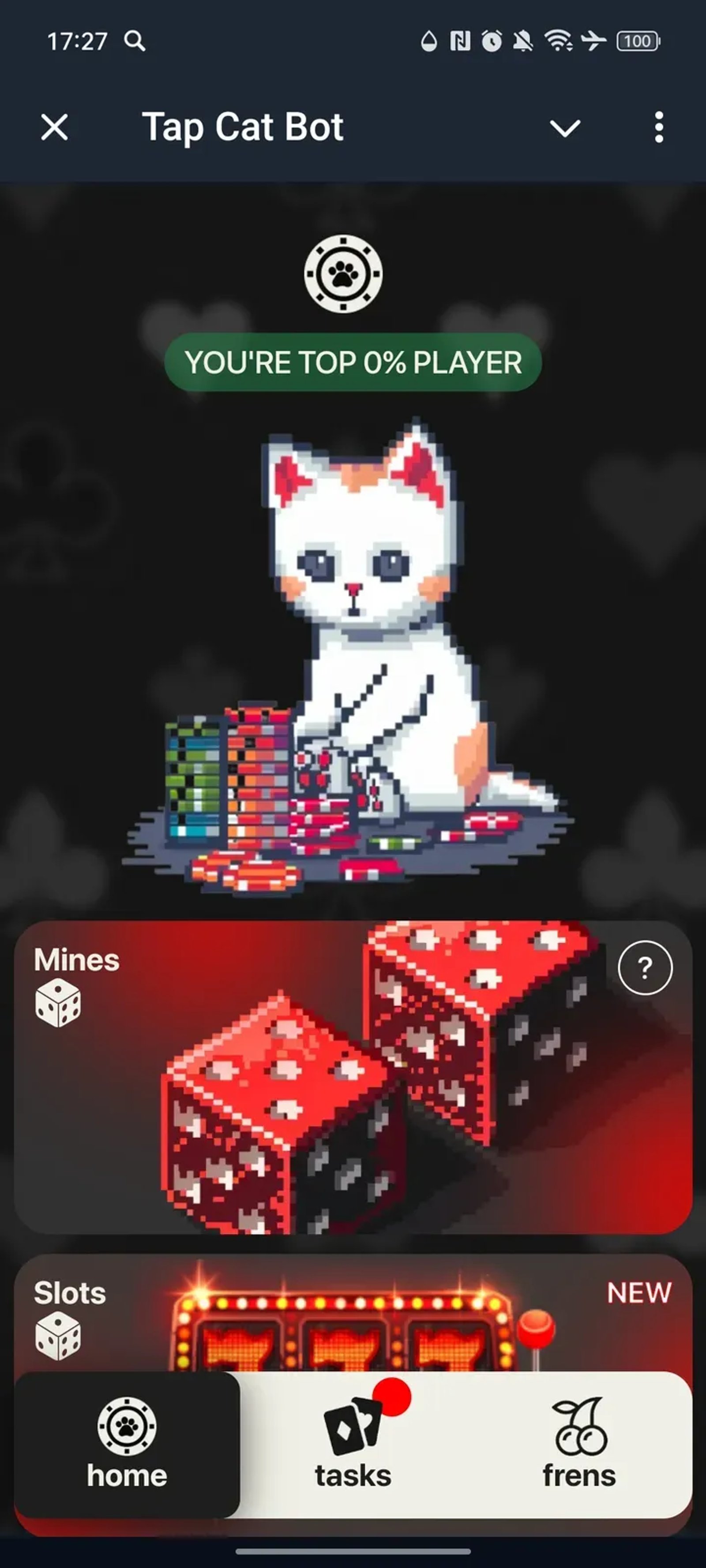 Tap Cat Bot в Телеграм — скриншот 1
