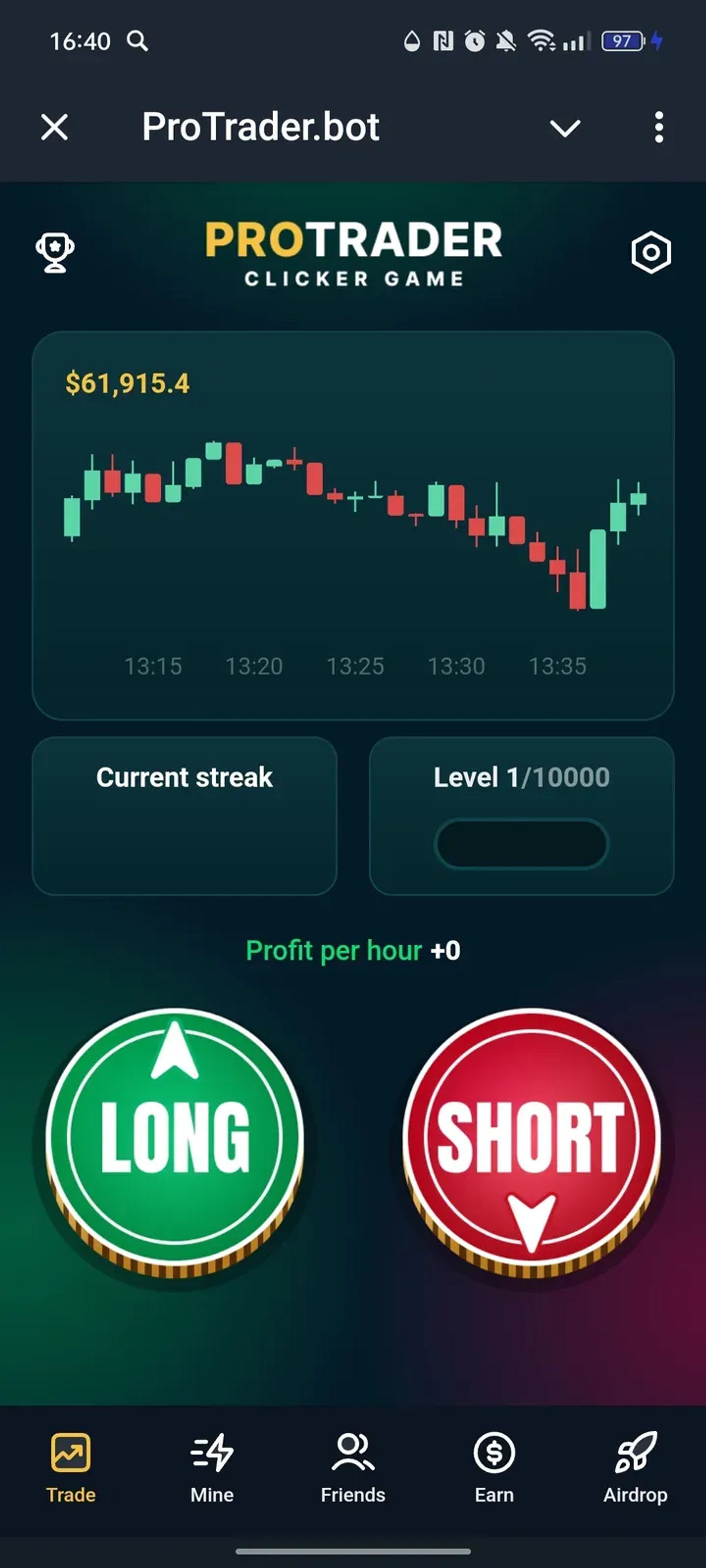 ProTrader.bot в Телеграм — скриншот 1