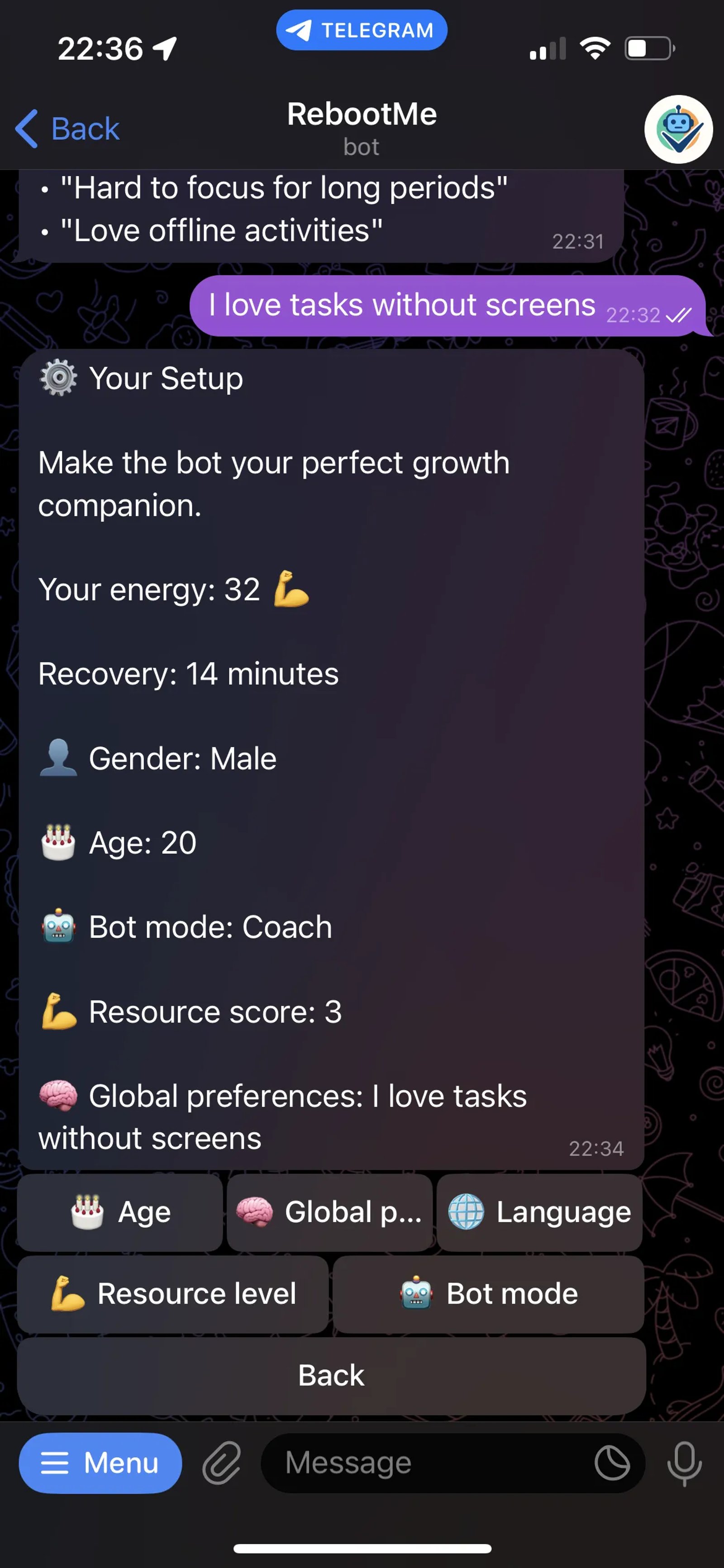 RebootMe Telegram Screenshot 2