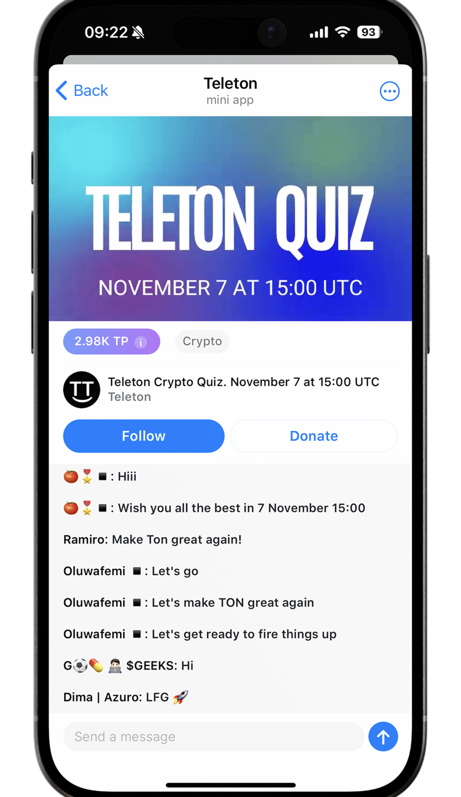 Teleton в Телеграм — скриншот 2