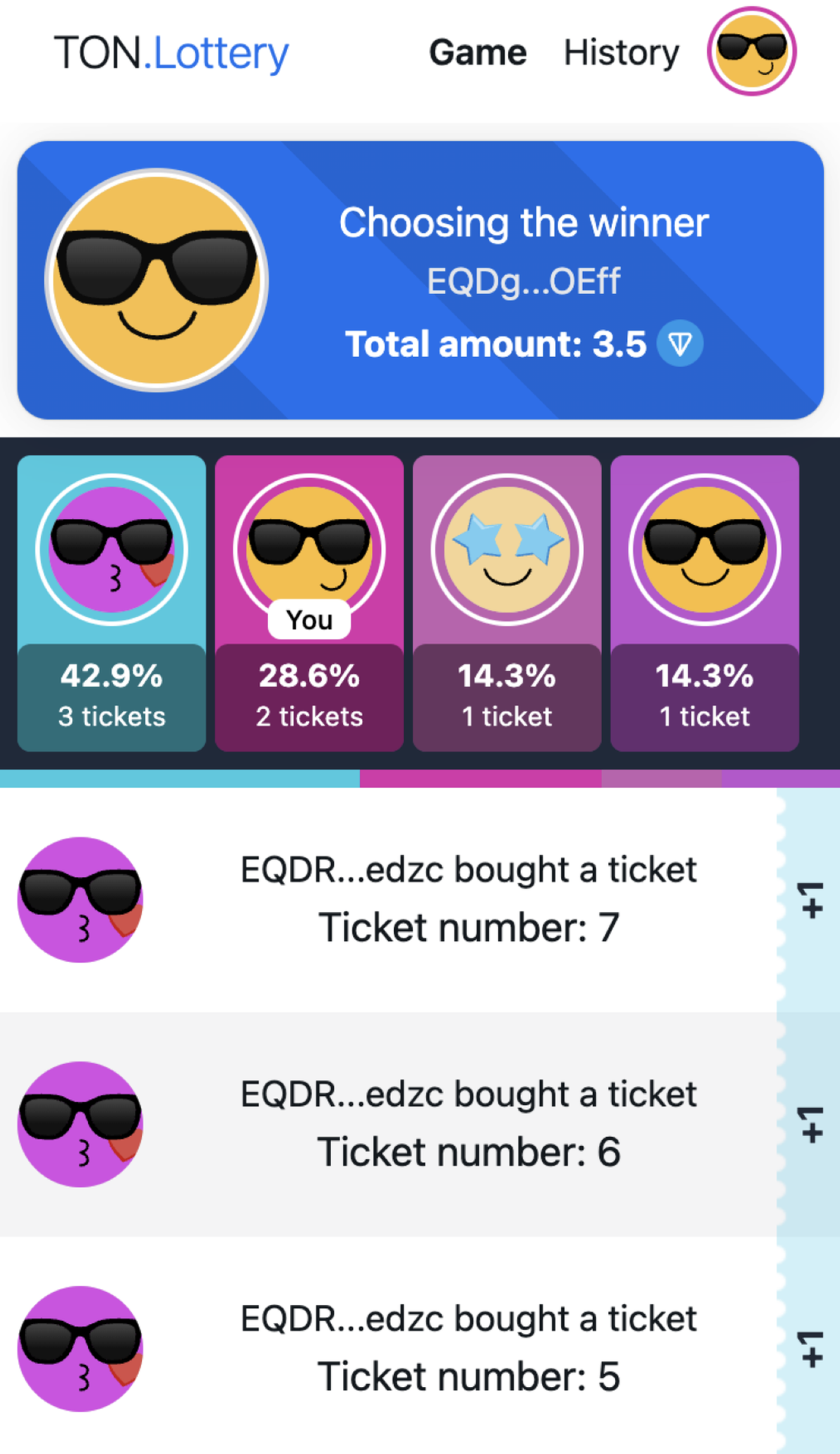 Ton.Lottery в Телеграм — скриншот 5