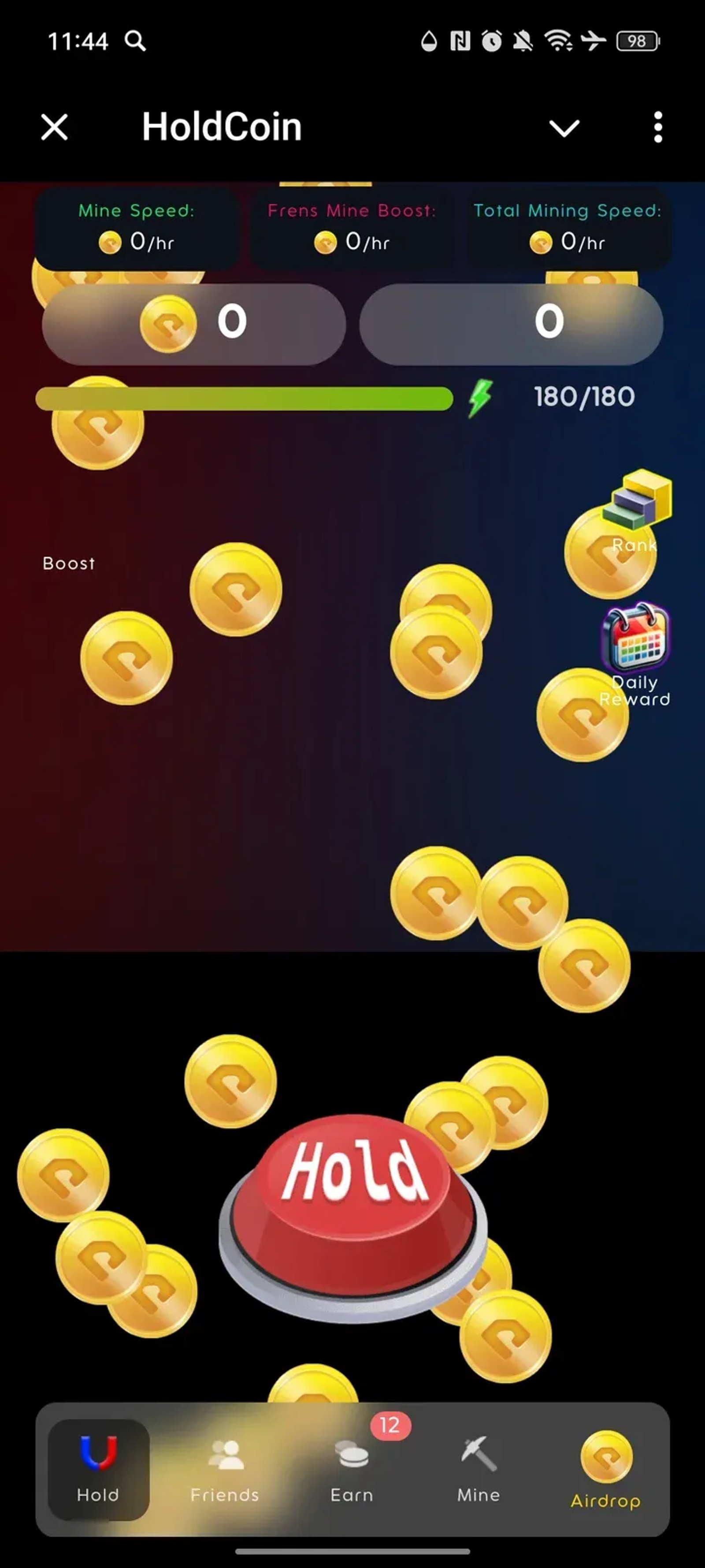 HoldCoin в Телеграм — скриншот 1