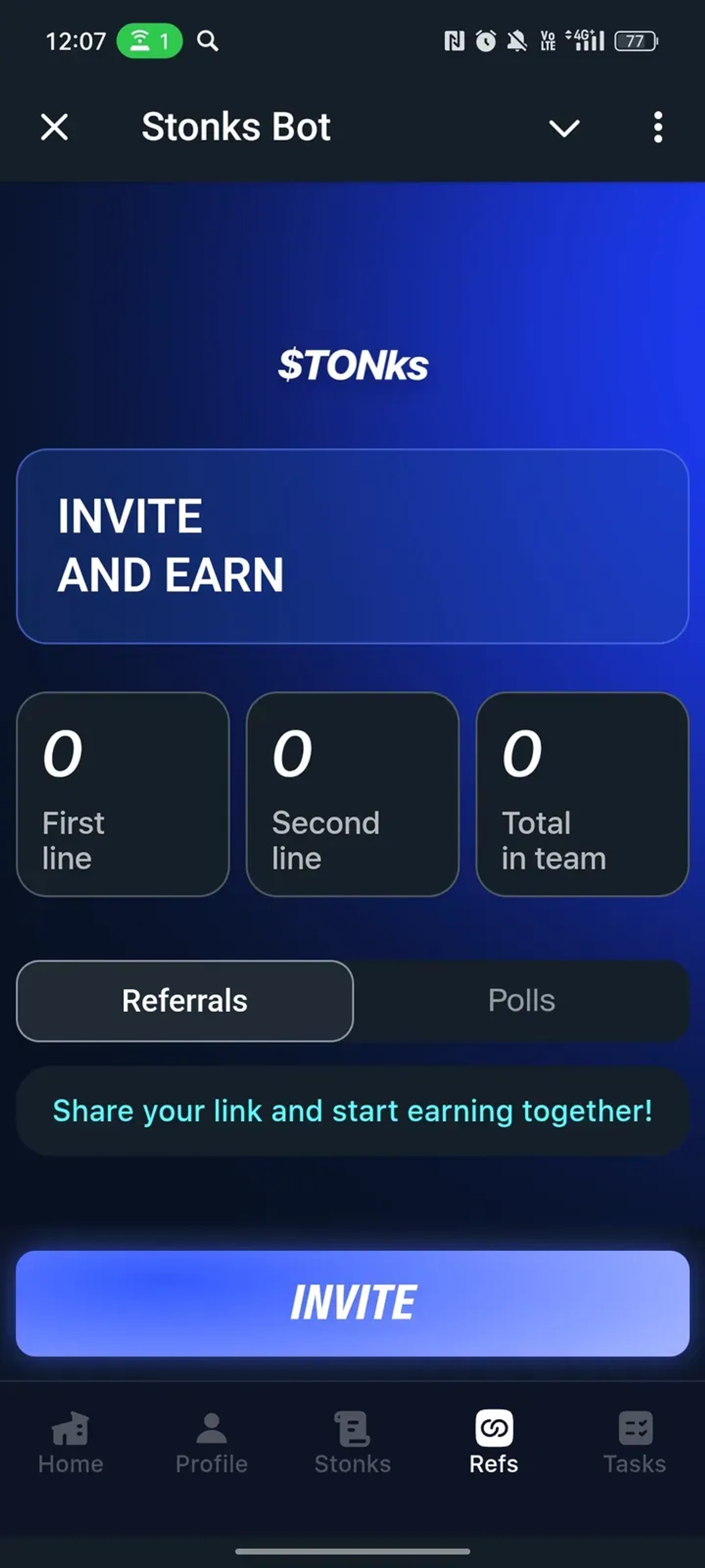 Stonks Bot в Телеграм — скриншот 4